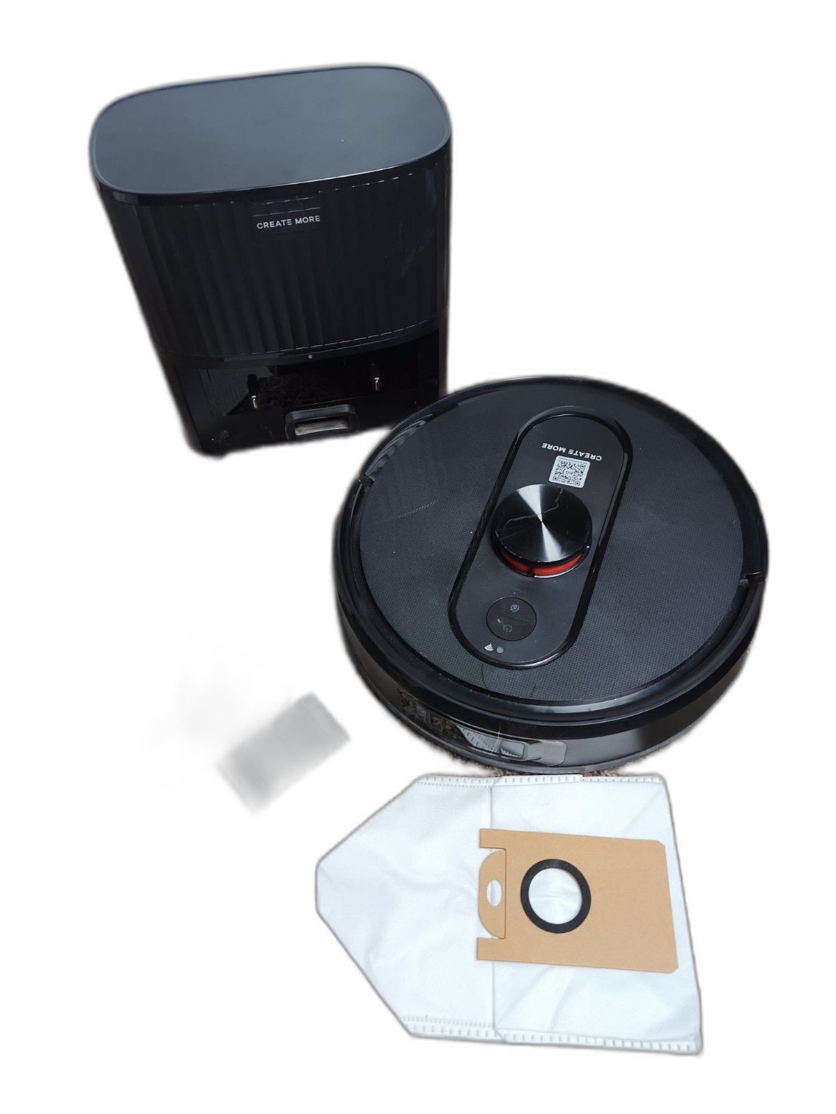 Create More BL20 Pro Robot Vacuum, Wi‑Fi Alexa, Mop, Black w/ Dock, Bags