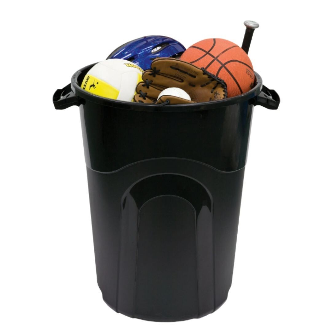 Hyper Tough 32 Gallon Heavy Duty Plastic Garbage Can Included Lid Indoor/Outdoor