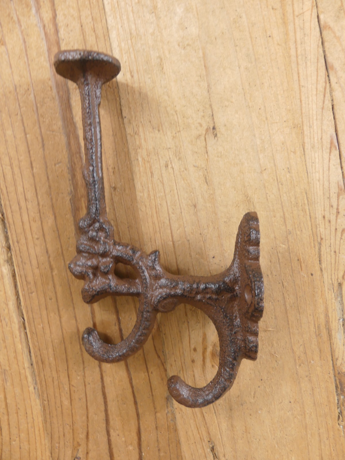 5 Rustic Cast Iron Coat Bath Hooks Ornate Victorian Large Hall Tree Wall Towel