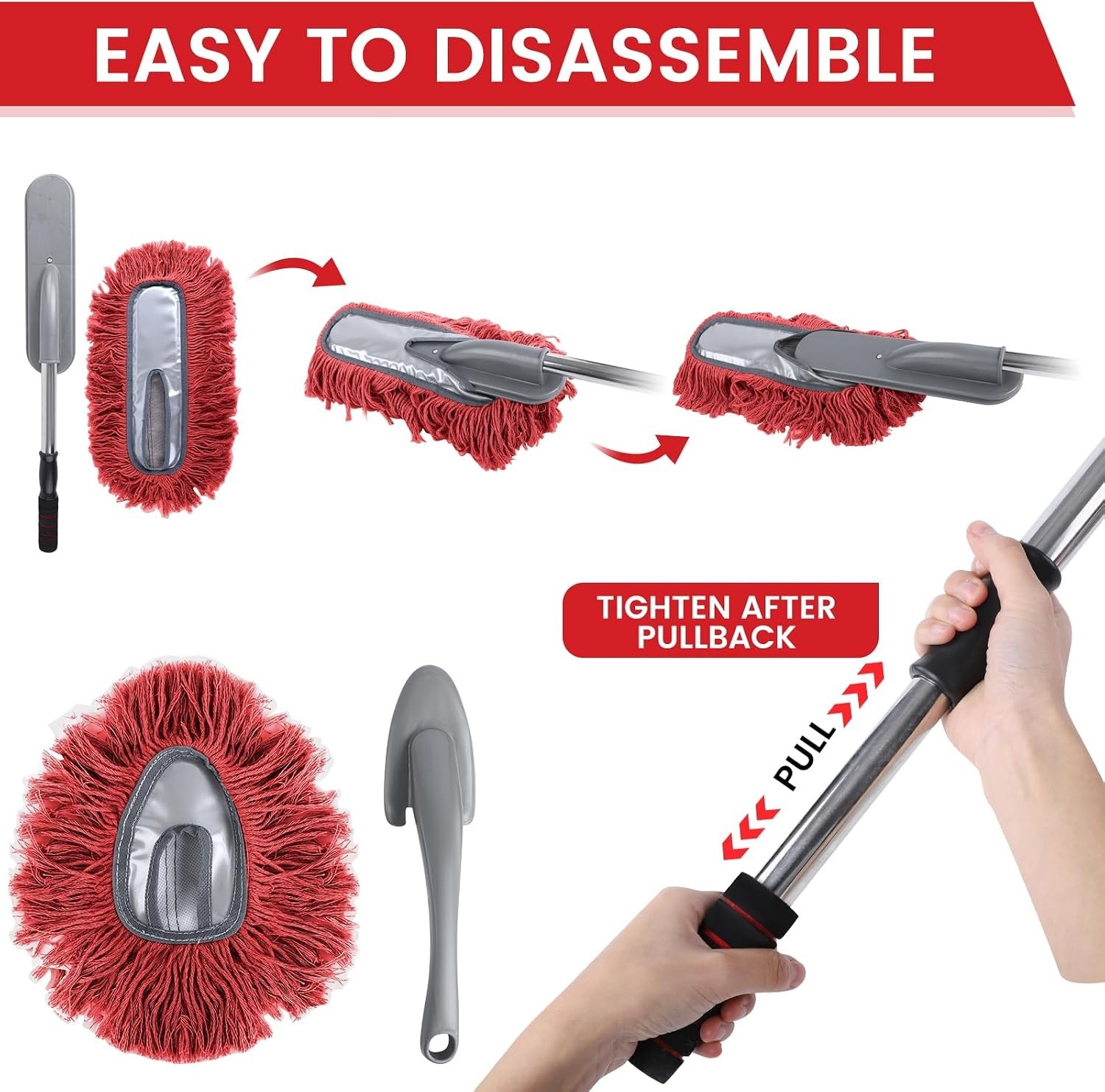 2 Pack Large Car Duster Exterior Scratch Free with Extendable Handle and Car …