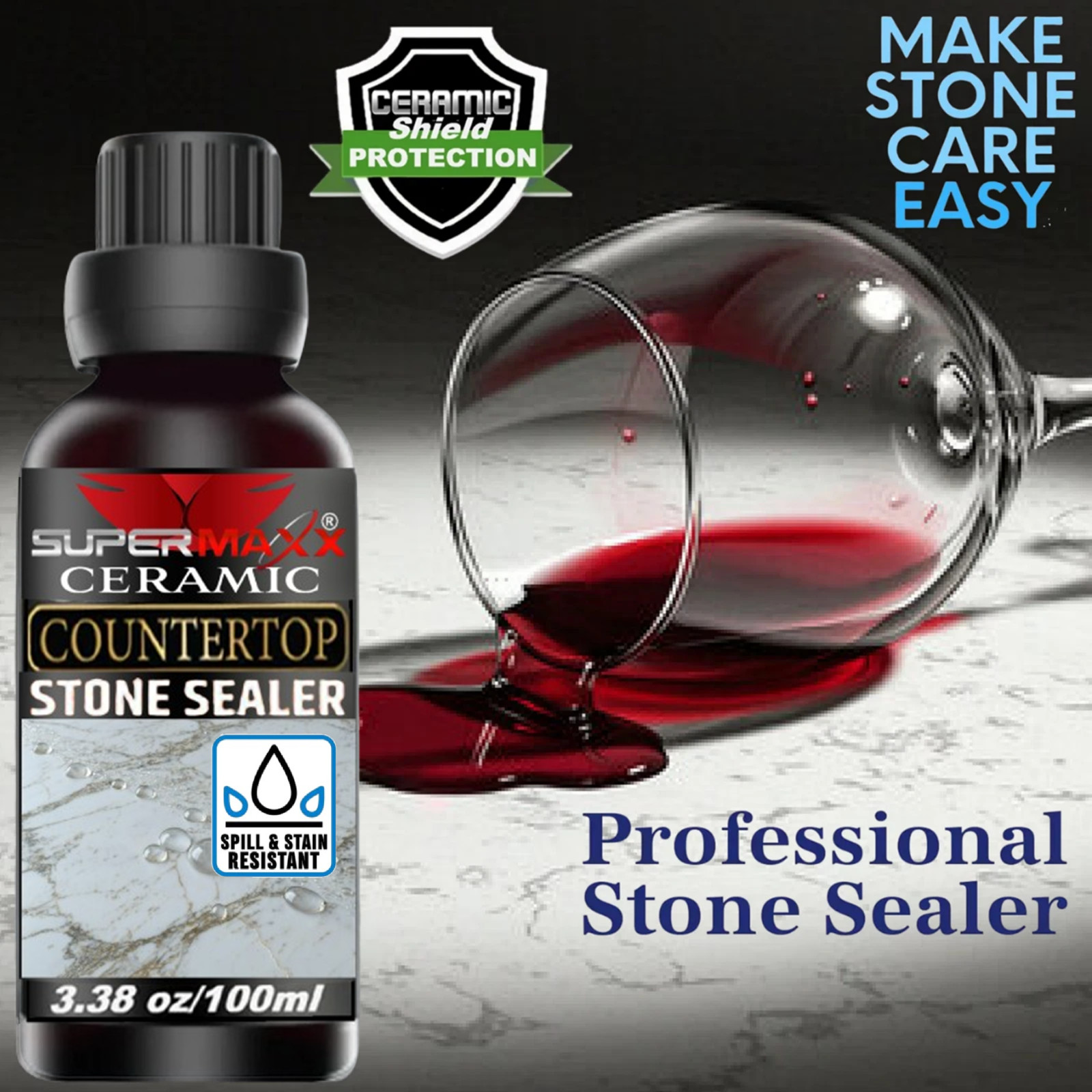 MARBLE QUARTZ COUNTERTOP CERAMIC SEALER STAIN & ETCH RESISTANT – 100ml KIT