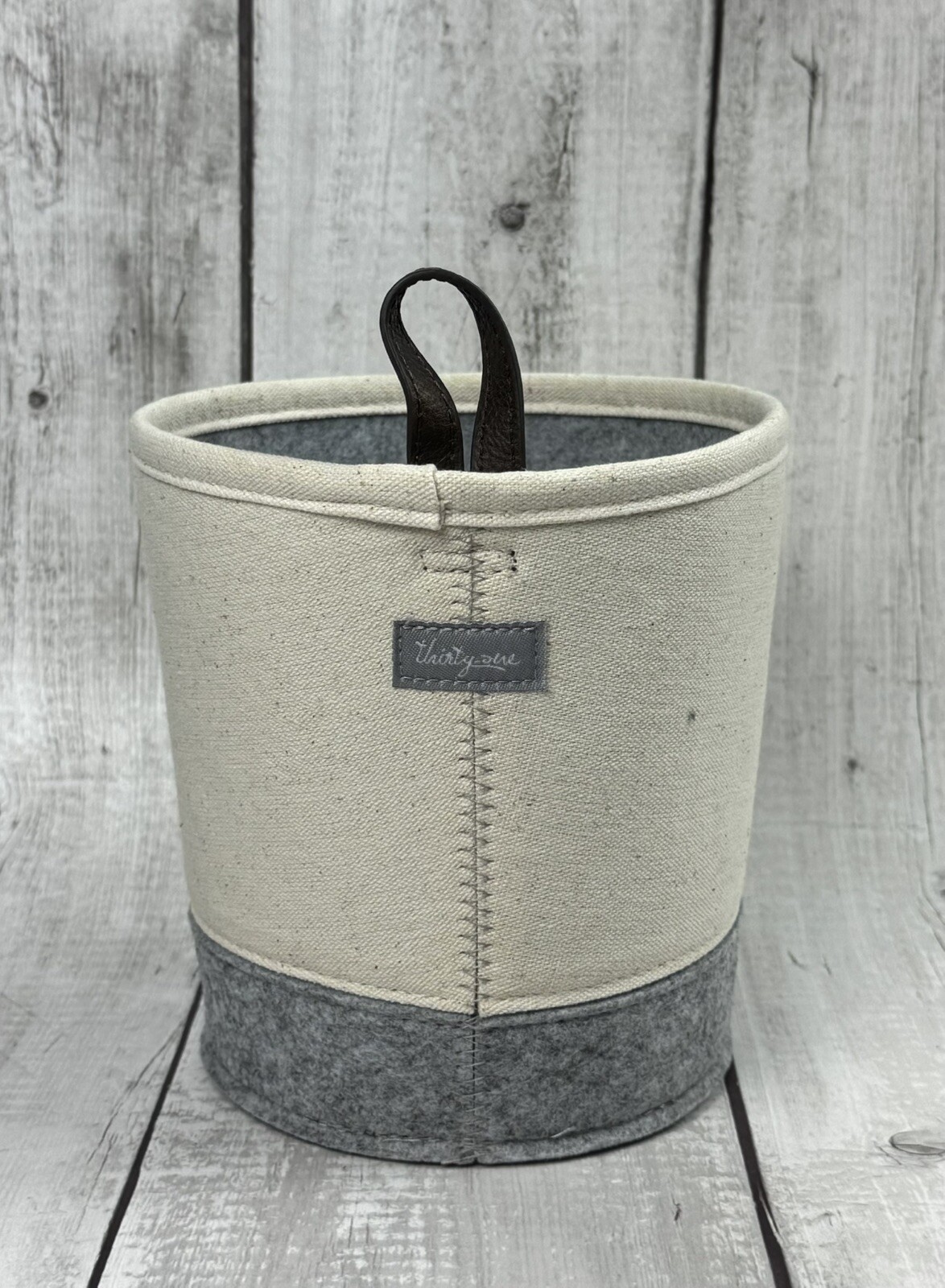 Thirty One Felt Hanging Bin Natural Brushed Felt