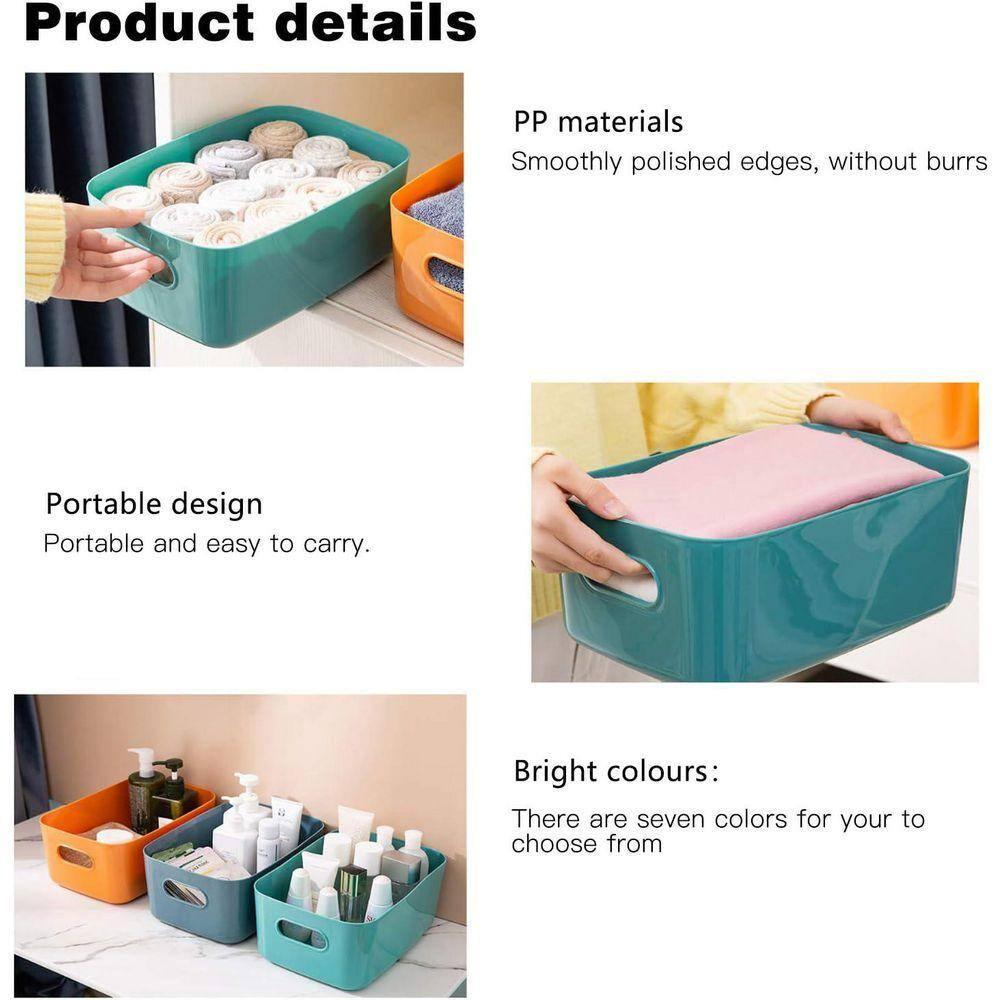 Multi-Colored 7.8 In. X 2.7 In. Plastic Storage Organize Decorative Basket 7-Pie