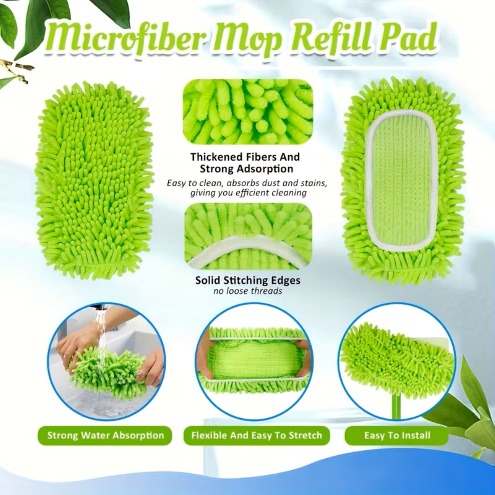 Microfiber Reusable Mop Cover Set of 6 Washable Mop Cover resuable swiffer cover