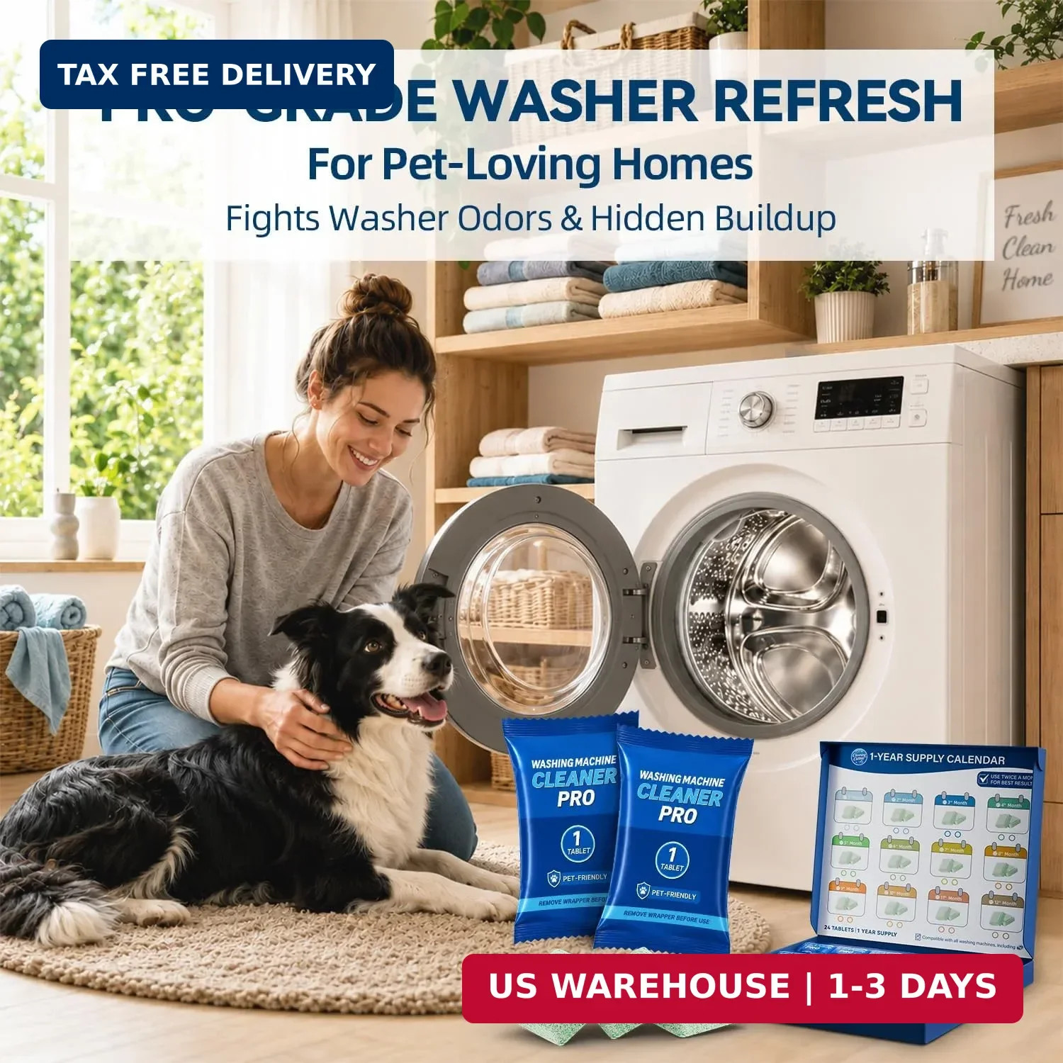 Washing Machine Cleaner Pet-Hair-Remover for Laundry | Especially suited for Pet