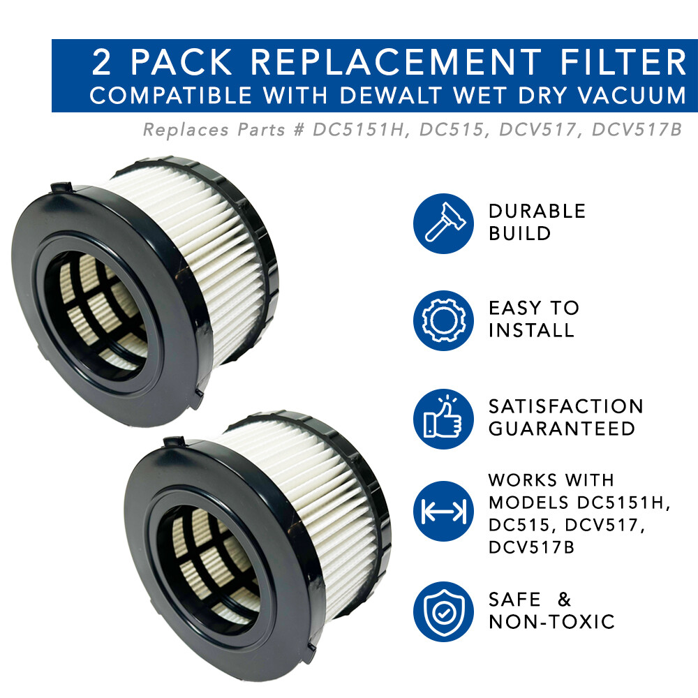 MaximalPower Filters for DEWALT 1/2 Gal. Wet Dry Vac ZU60, ZU62, ZU62C, NV150