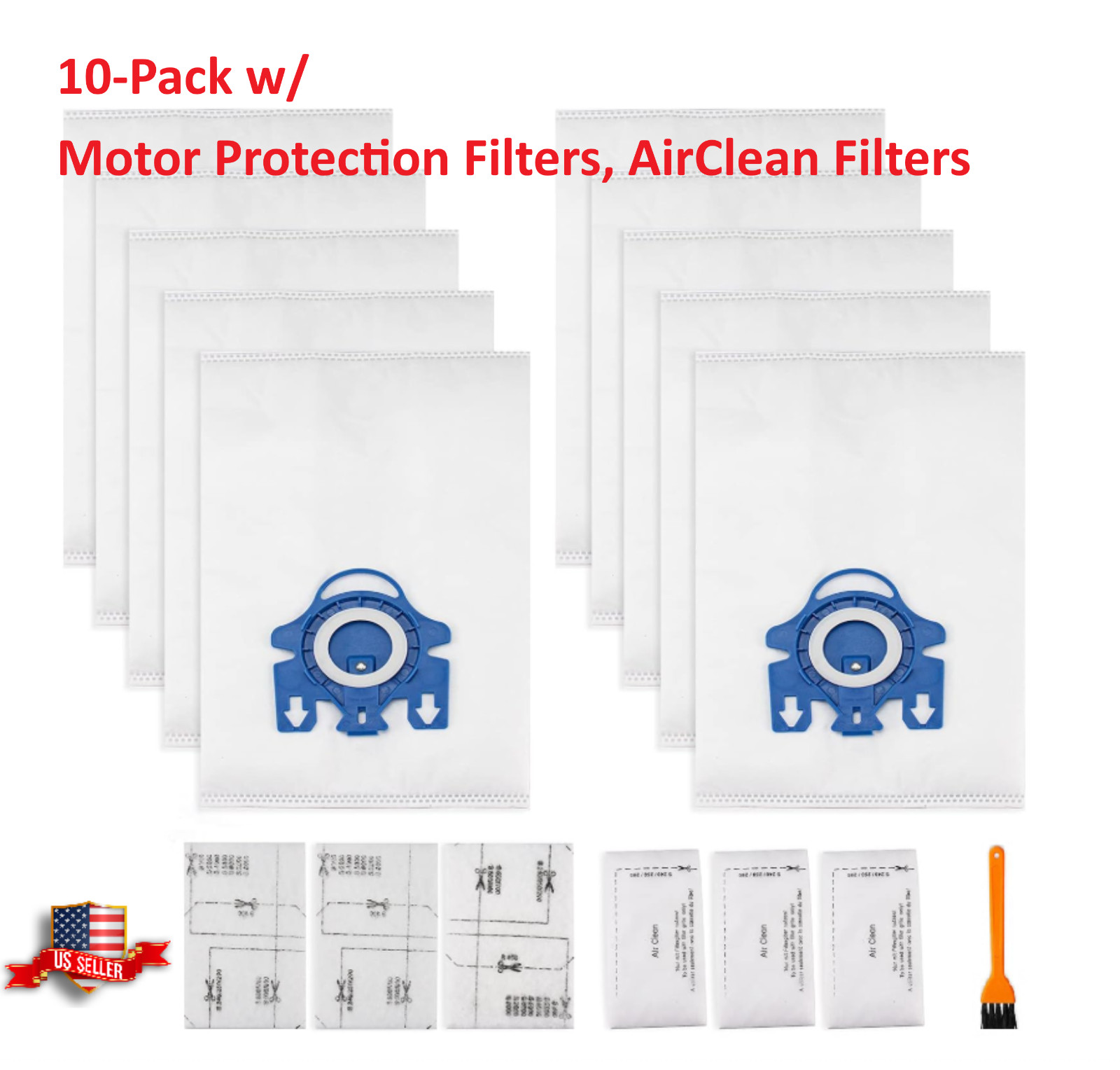 Miele Vacuum Bags GN Vacuum Cleaner Bags Dust Bags replacement 10-Pack w/ Filter
