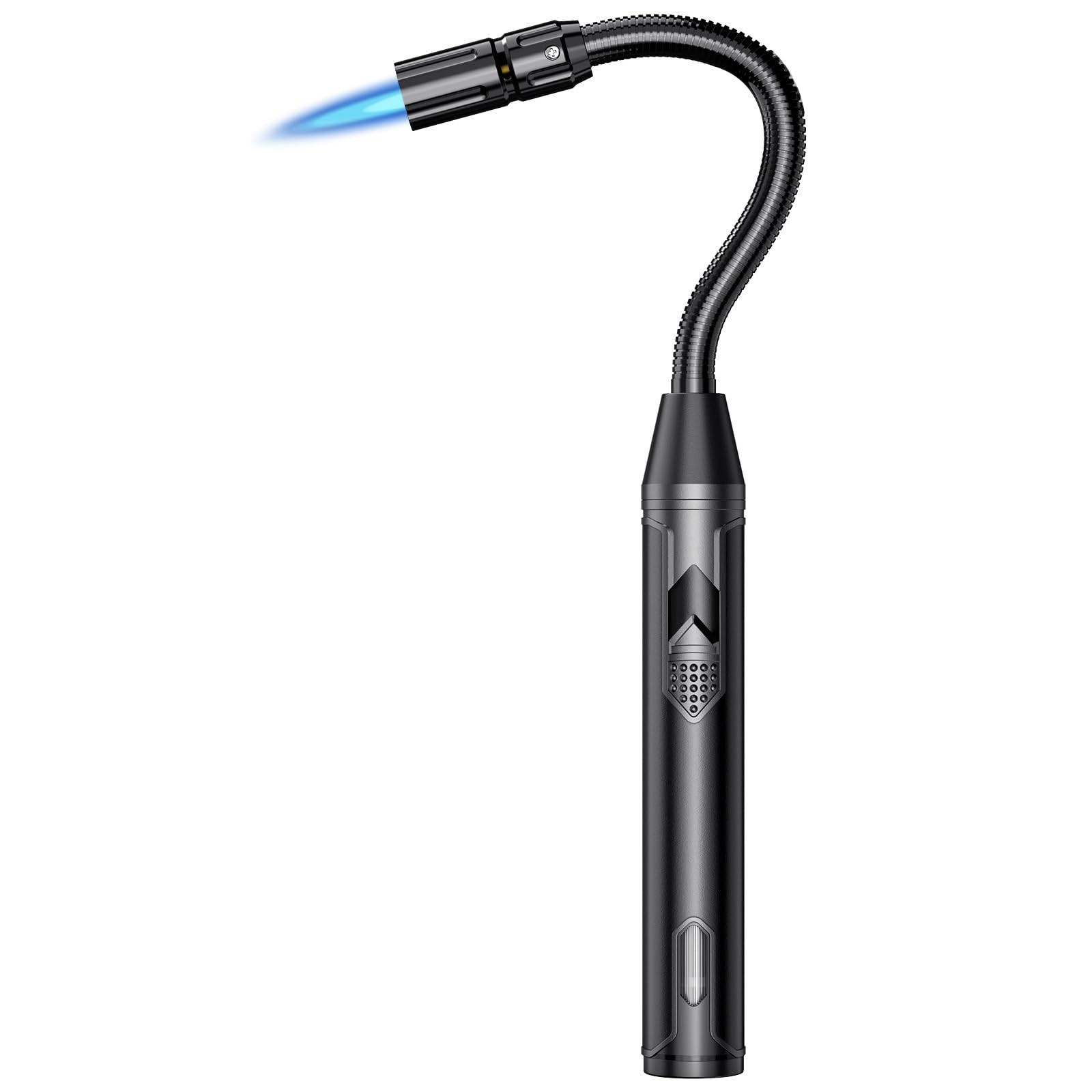 TOPKAY Torch Lighter Refillable Butane Long Flexible One Size, Black
