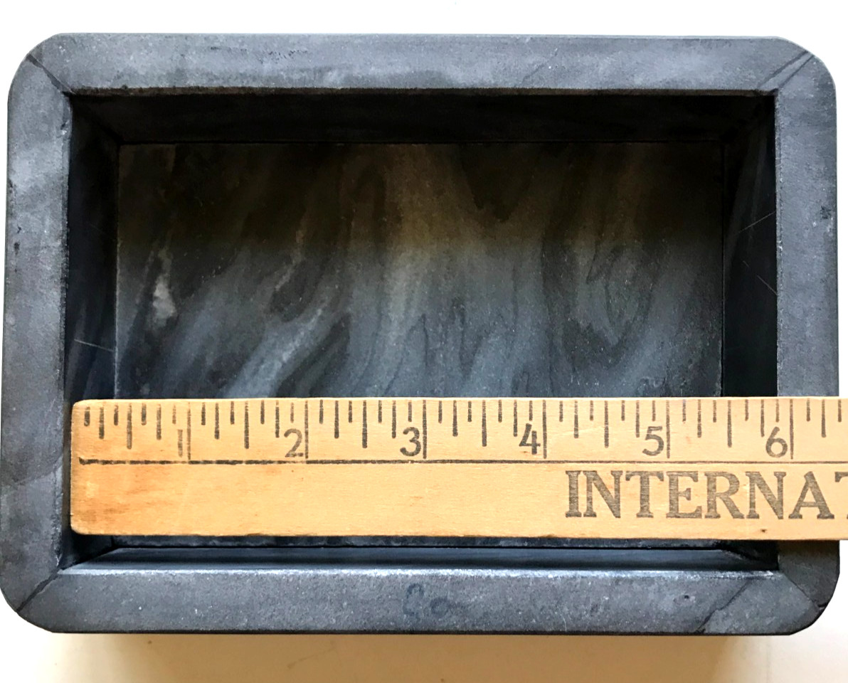 New Black & Gray Marble Box, 7 x 5 x -4-1/2″, “Gold” Snake on Lid, 5-1/2 lbs