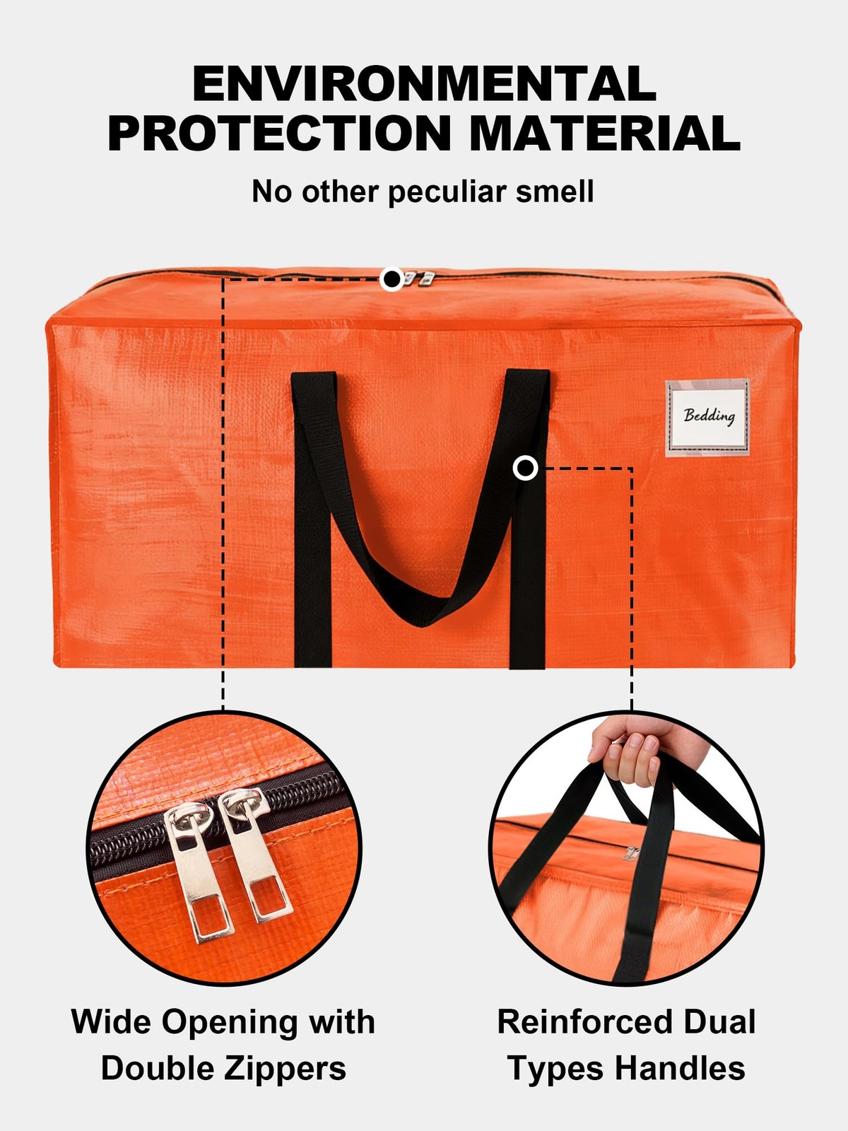 Supports 200lbs Heavy Duty Moving Bags – Strong Zipper & Wrap-Around Handles …