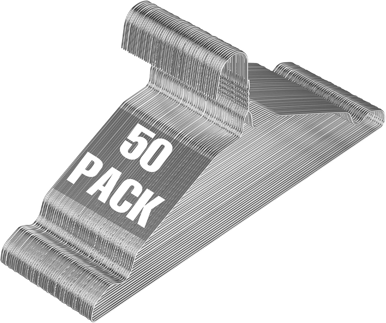 50 Pack Wire Metal Clothes Hangers – 16 Inch Ultra Thin Silver