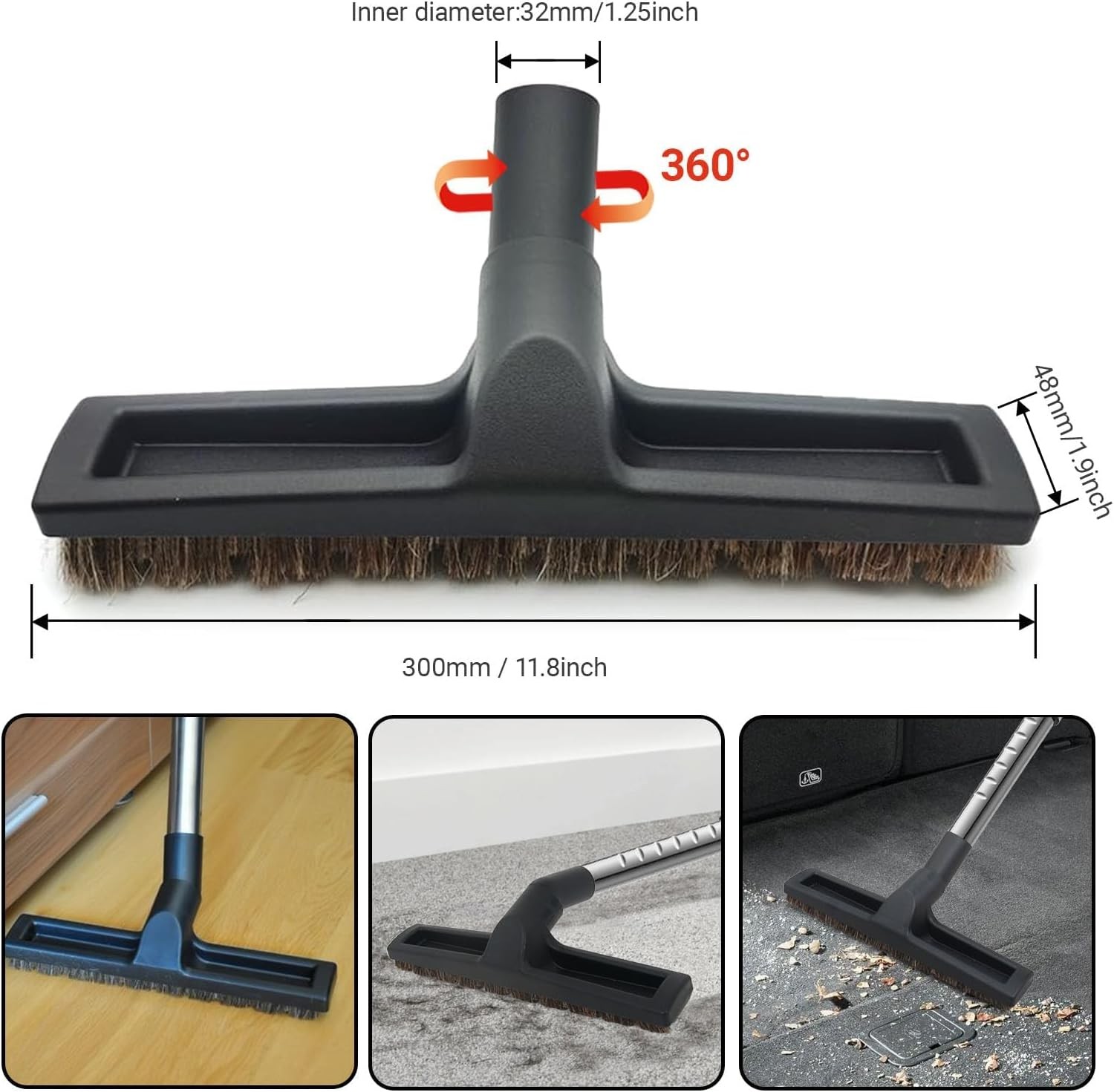 Universal Vacuum Attachment Brush Shop Vac Accessories All in Kit Brush Tool