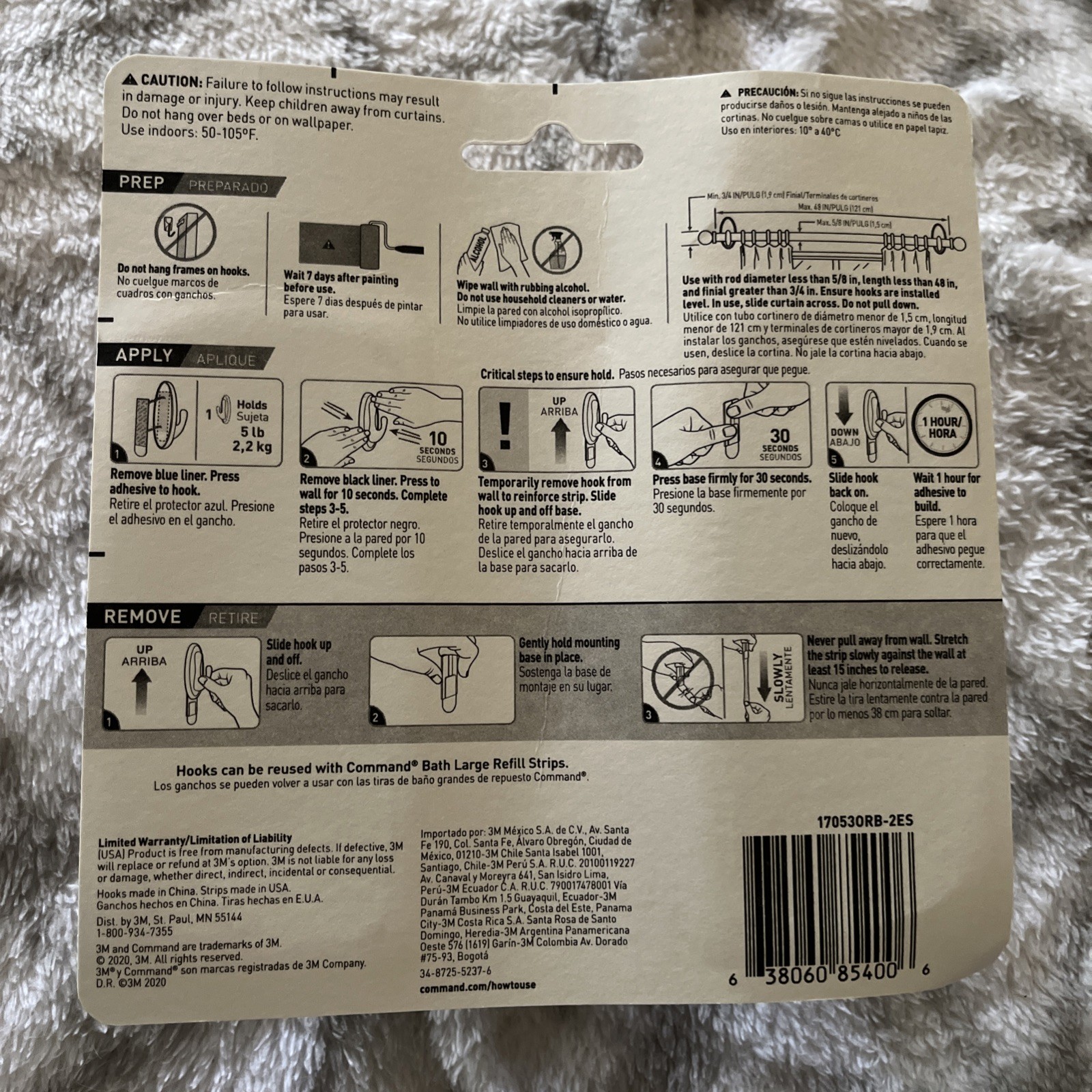 Command Curtain Rod Hooks Holds 5lb Damage Free Hanging