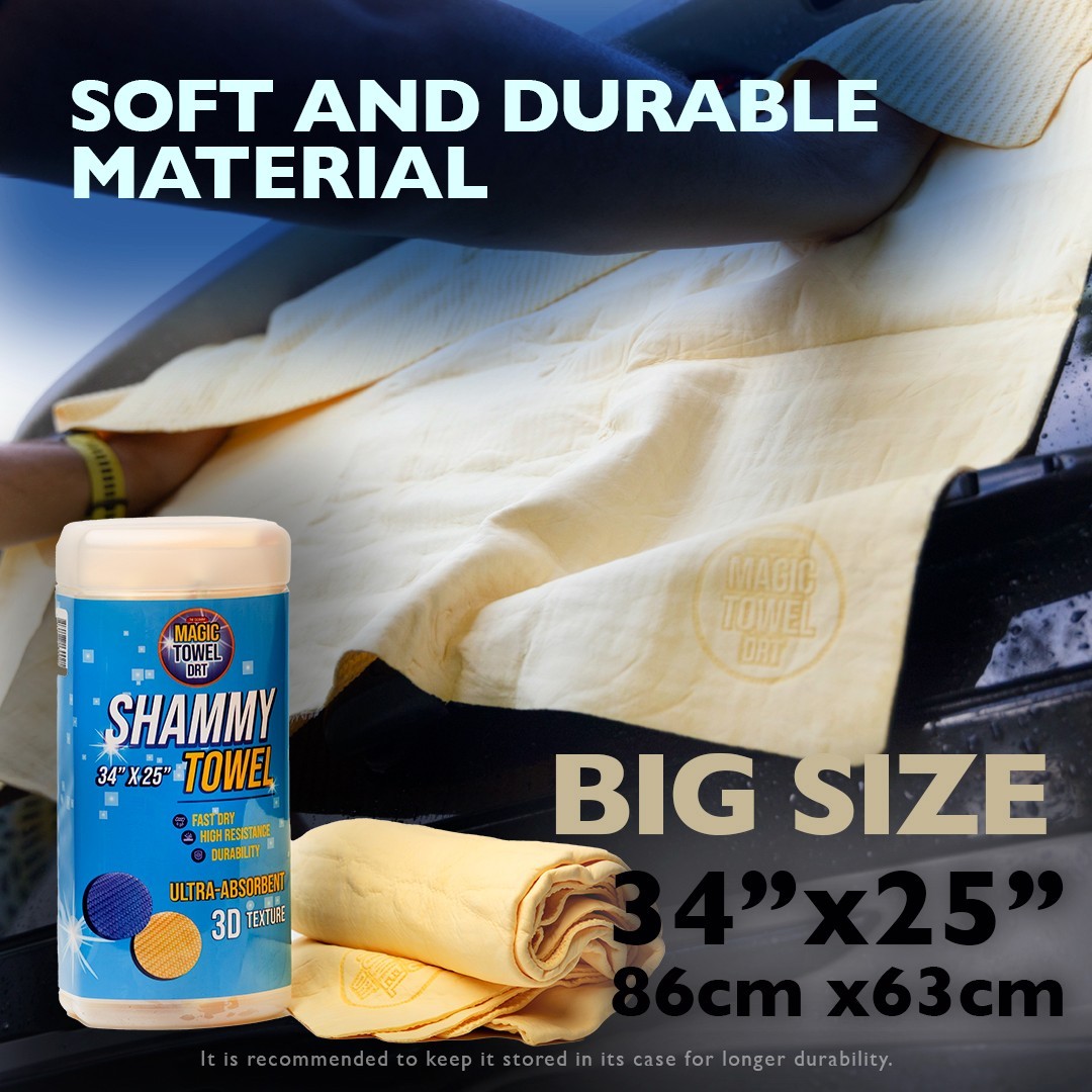 Chamois 34×25 Premium XL Shammy Towel for Car Absorbent Cloth Scratch-Free
