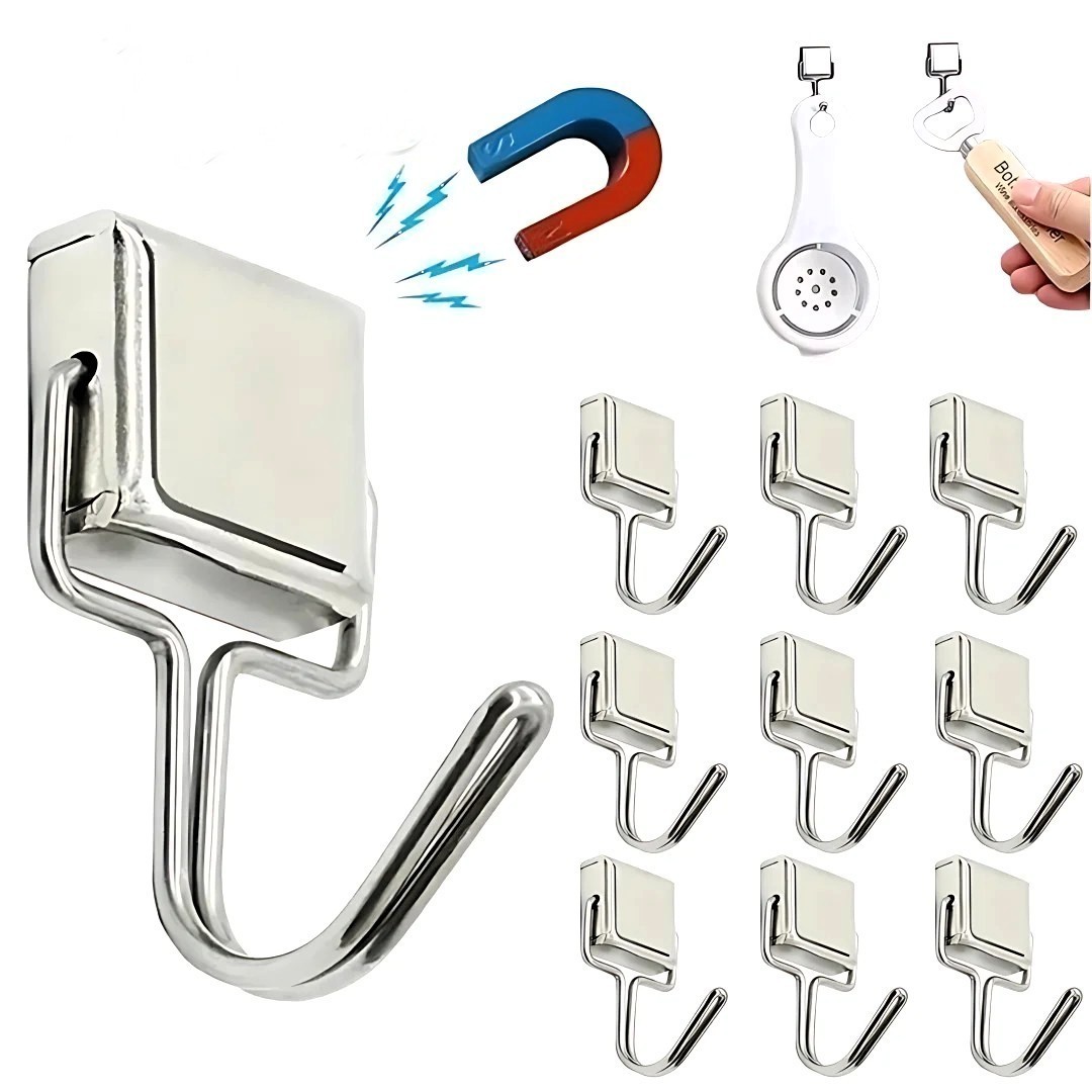 10 Pack Magnetic Hooks Heavy Duty, 10 lbs Strong Magnet Hooks – Multipurpose USA