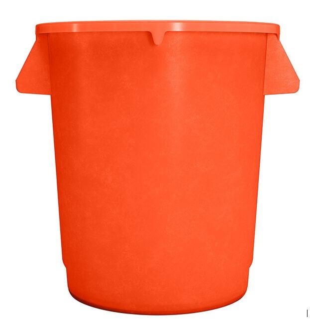 10 Gallon Commercial Trash Can – Food Grade, NSF Listed, Heavy Duty, 6-Orange