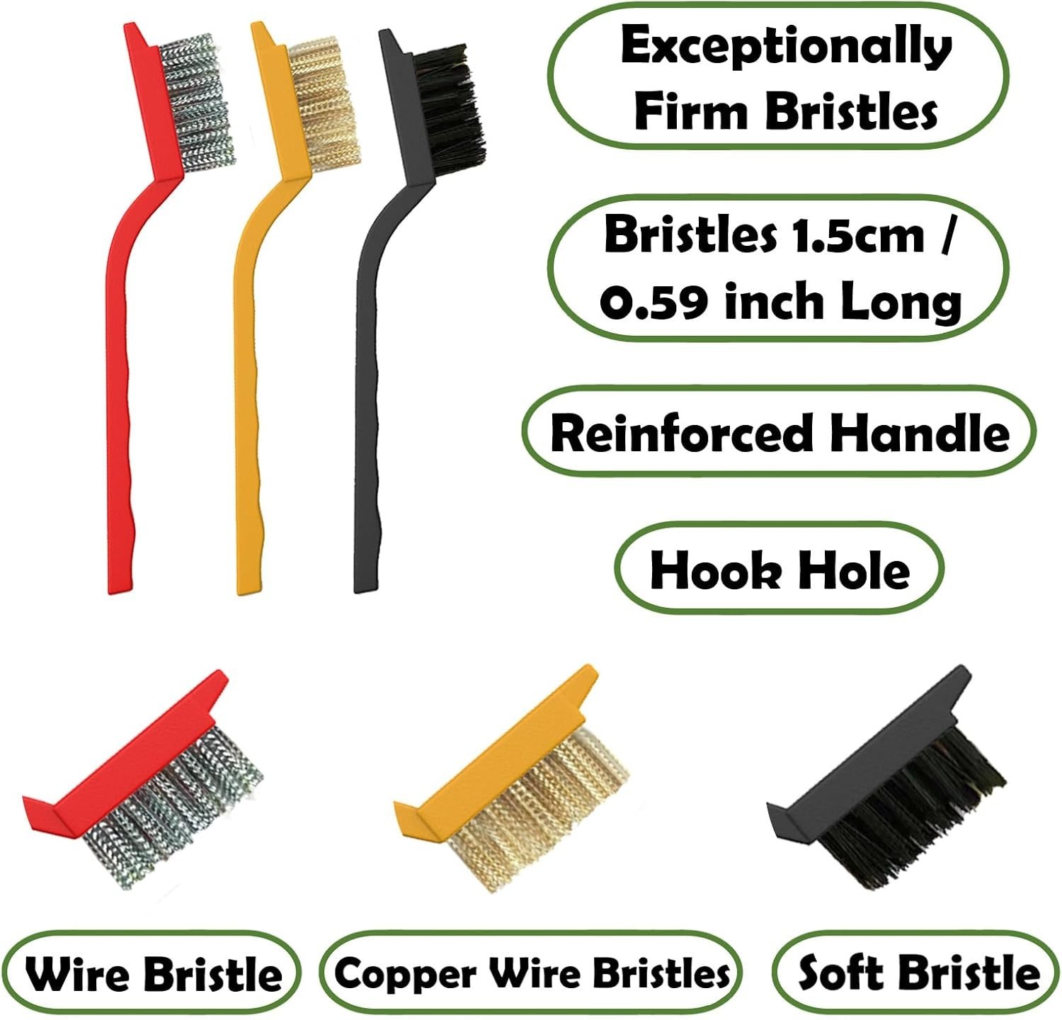 Crevice Cleaning Brush Set, Multi-Purpose Hard Bristle Brushes for Deep Clean…