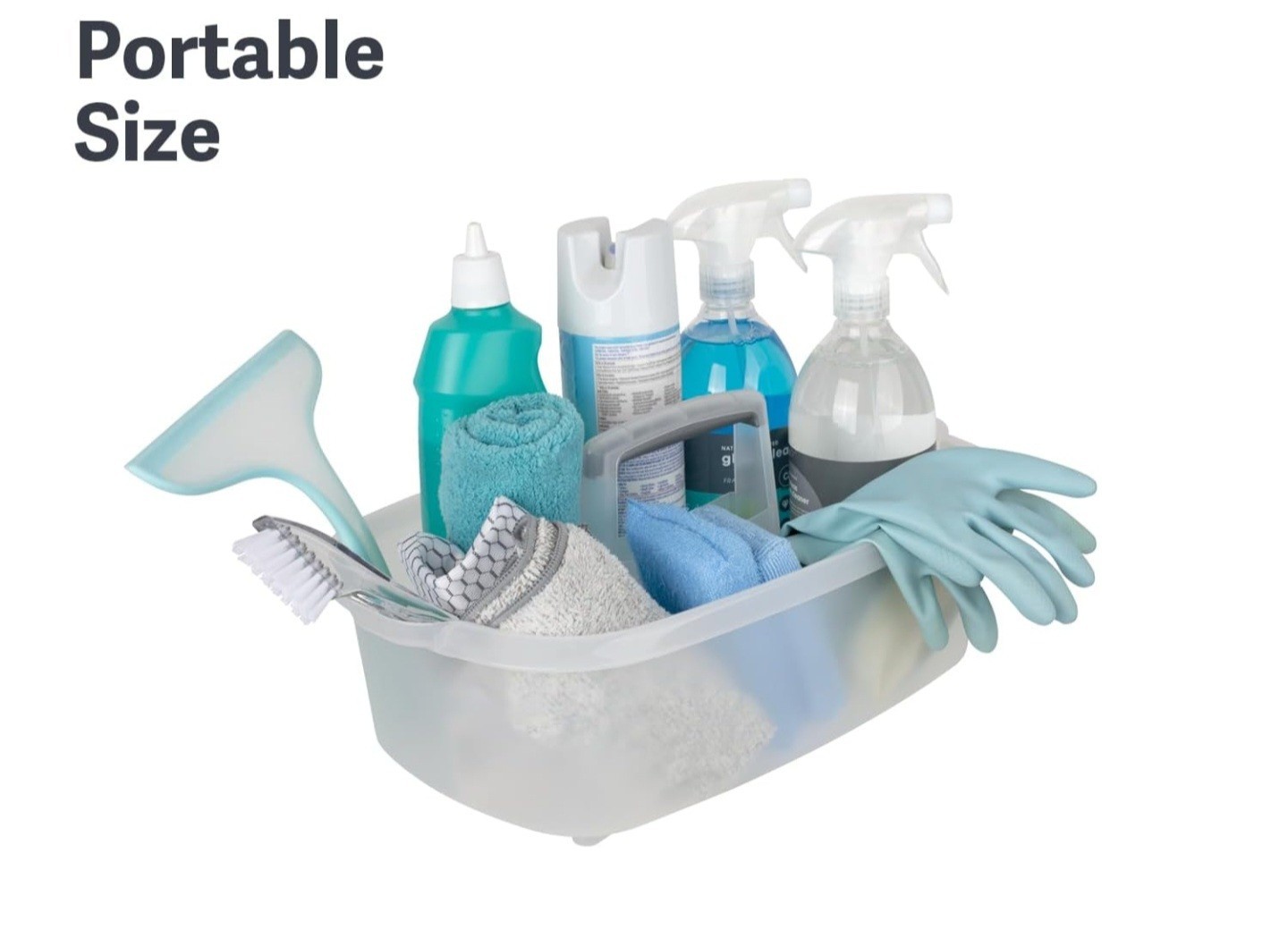 Casabella Multipurpose Cleaning Storage Caddy with Handle, 1.5-Gallon, Clear