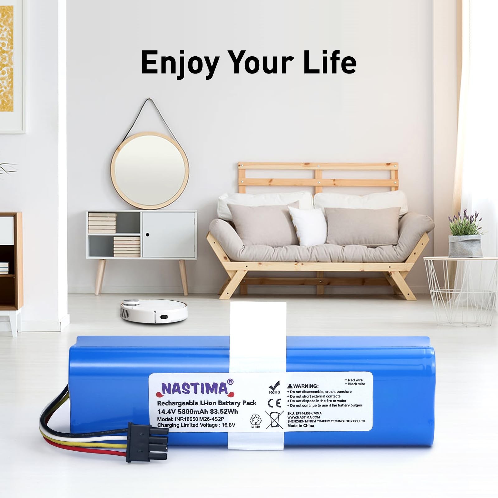 NASTIMA 14.4V 5800mAh Replacement Li-ion Battery for Eufy Robovac L70 Hybrid,…
