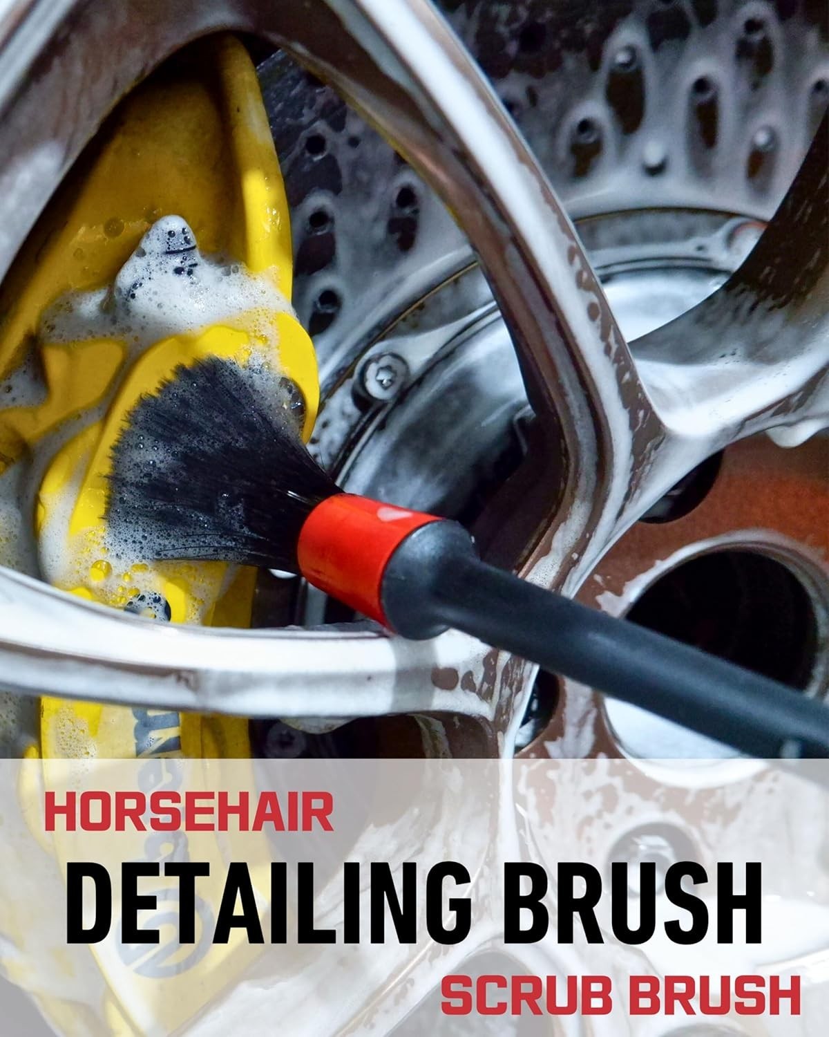 Professional 4 Pack Long Handle Wheel Brush Kit for Cleaning Wheel and Tire- …