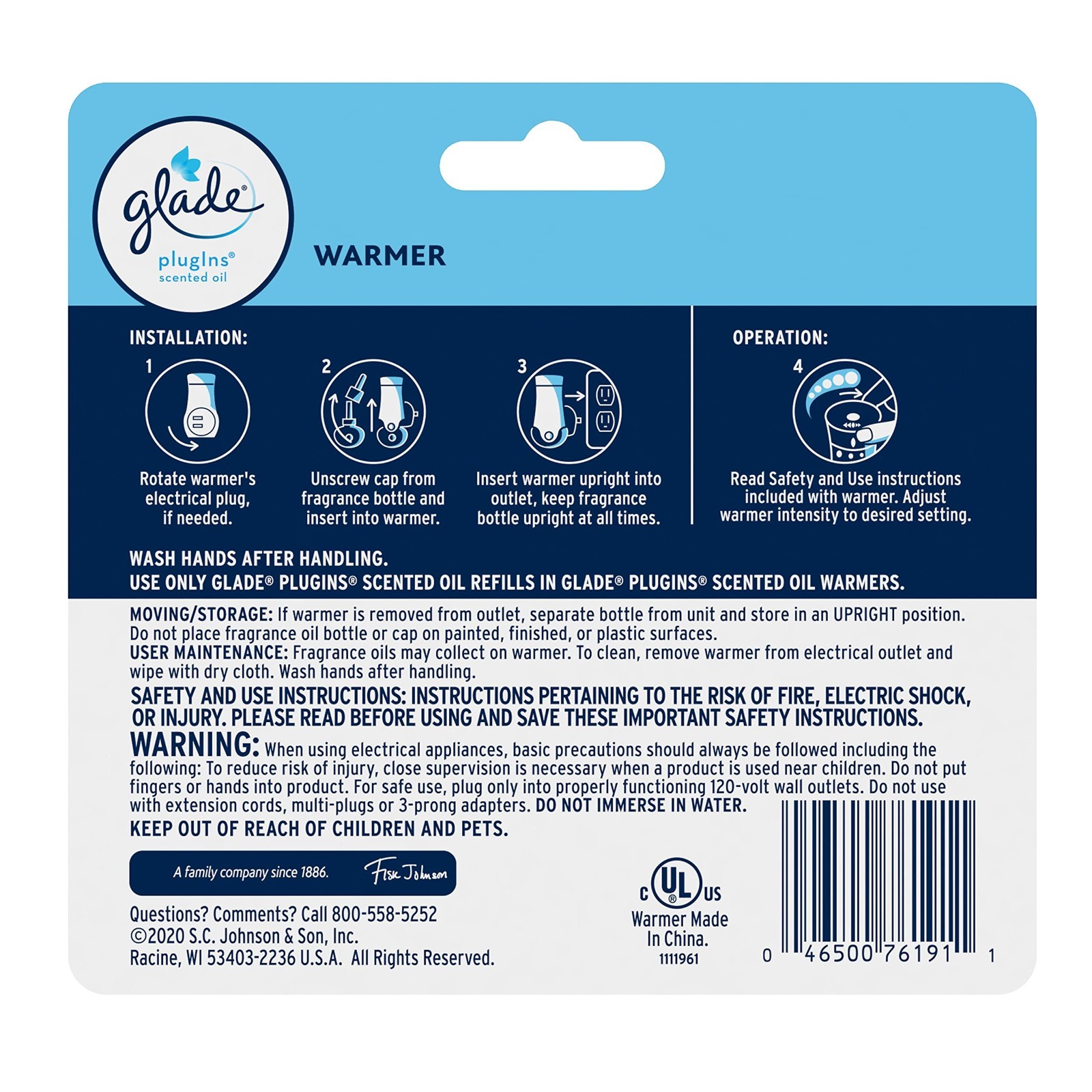 Glade PlugIns Scented Oil Warmer Essential Oil Infused Wall Plug in 2 count
