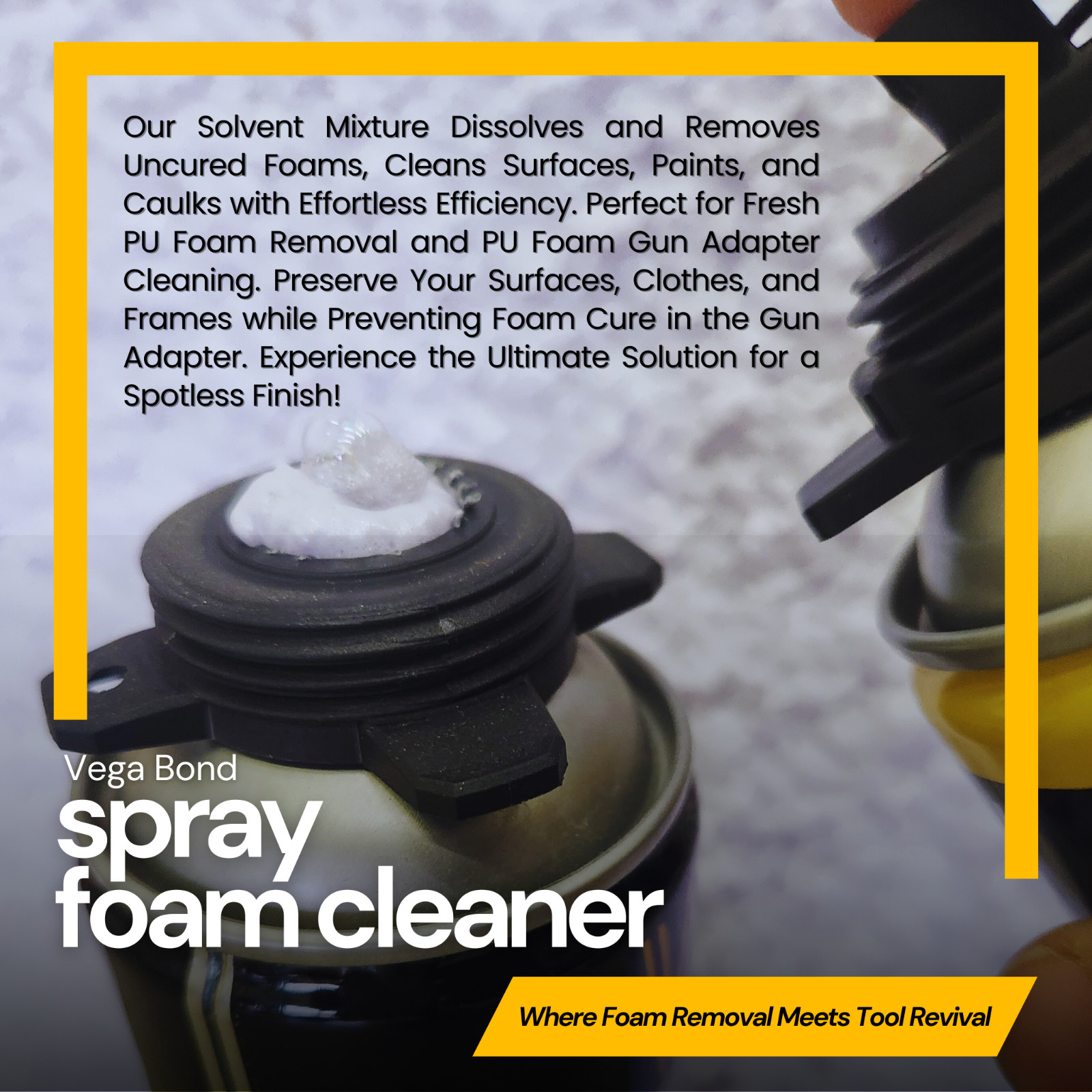 Vega bond Spray Foam Cleaner, 15 oz Dual Pack – Dissolves Uncured Expanding Foam