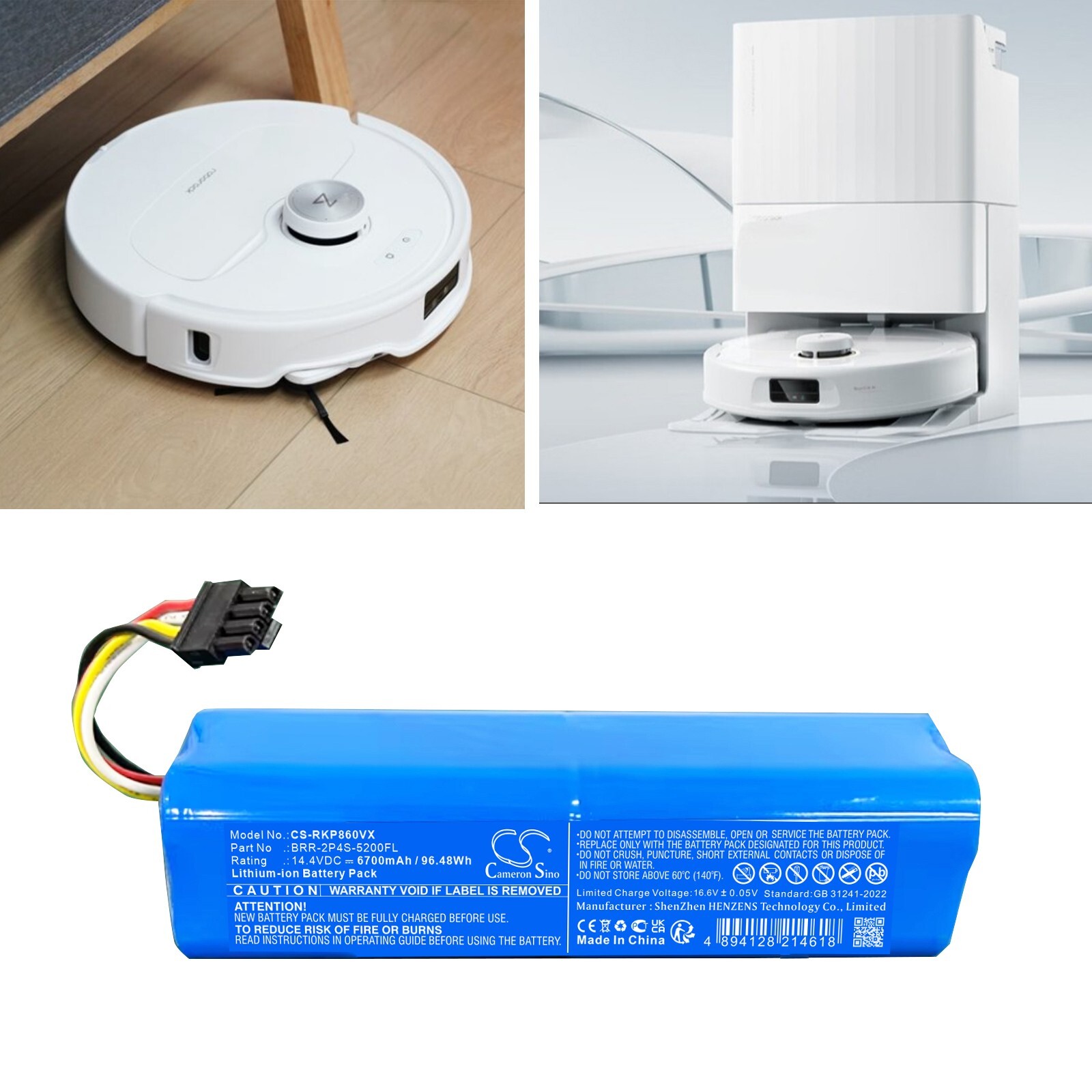 BATTERIE 6700mAh Type BRR-2P4S-5200FL For Roborock A8600RR P10 Pro, Q5 Q50ULE