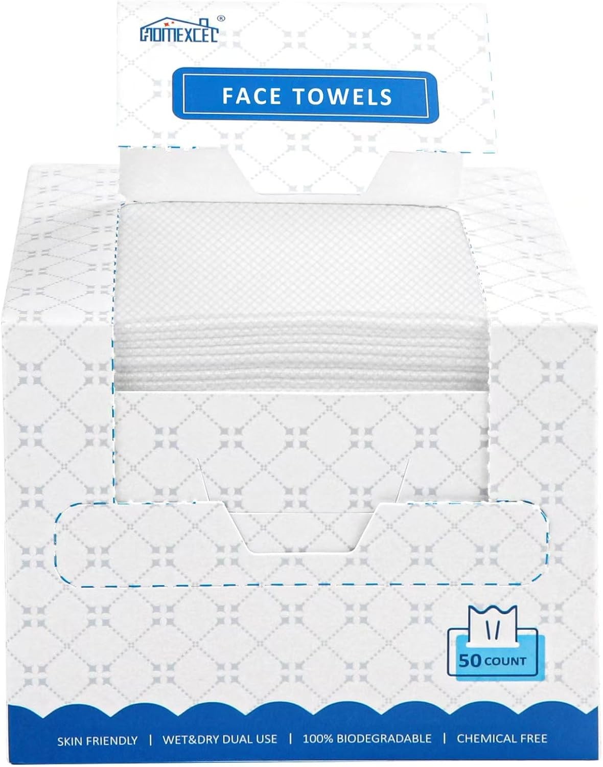 Face Towels, Disposable Face Towelette, Biodegradable Makeup Remover Dry Wipes