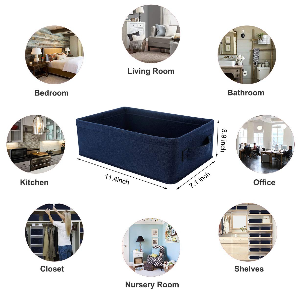 Navy Blue Storage Basket Bins Small Decorative Baskets Storage Cubes for Cell…