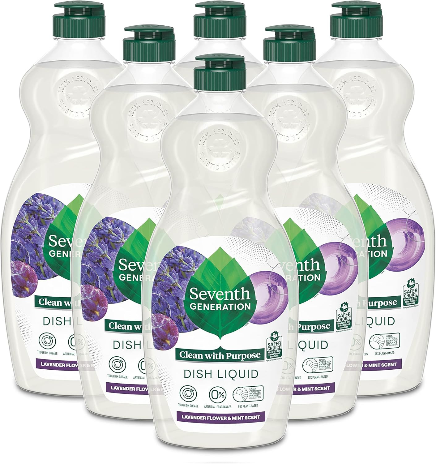 Seventh Generation Dish Soap Liquid Lavender Flower & Mint Scent Pack of 6