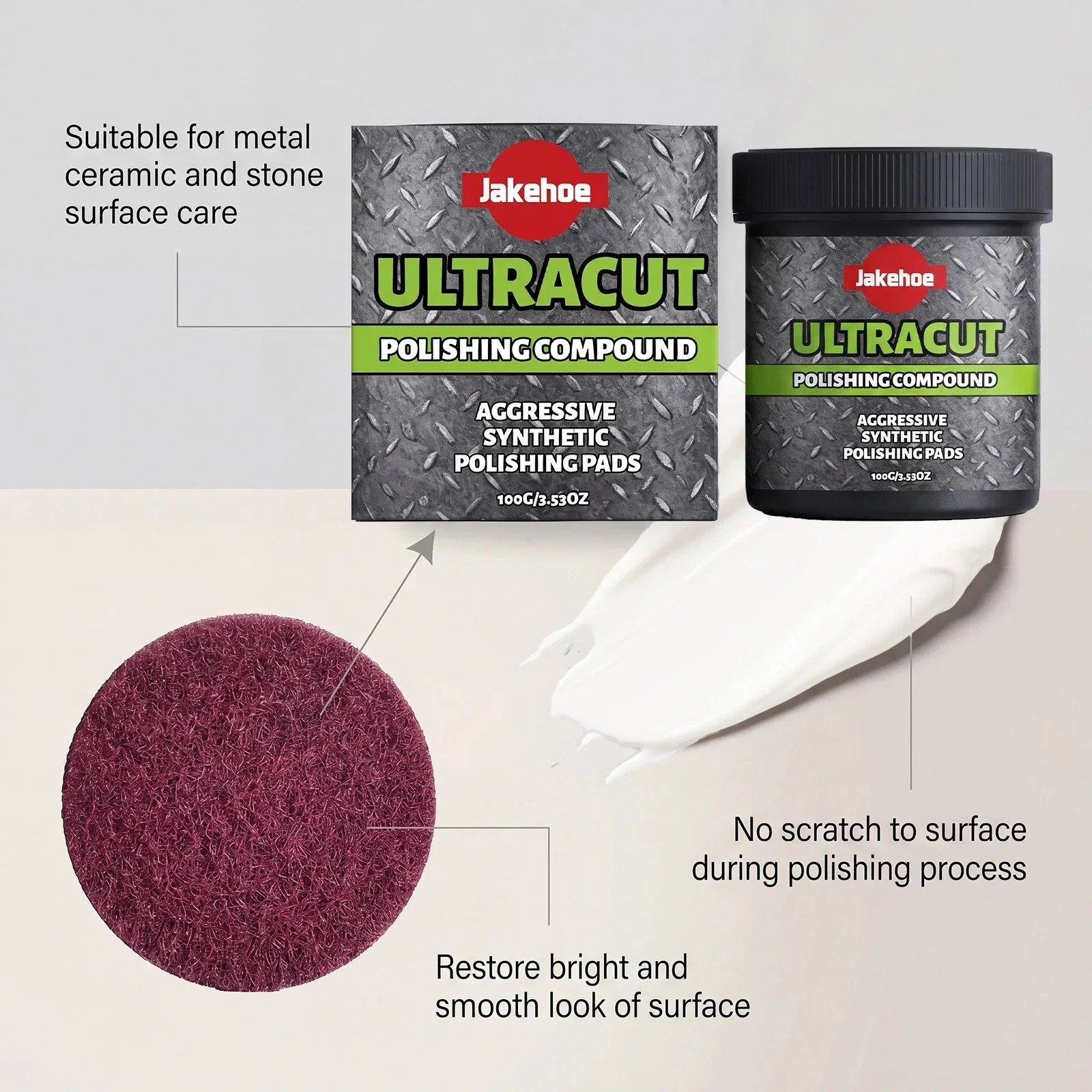 Ultracut Polishing Compound, Surface Restoration Polish With Pad /100G ~20%OFF