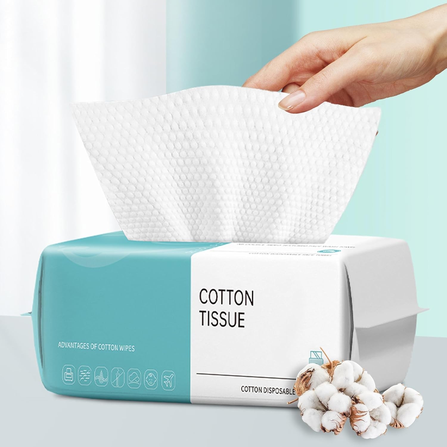 Disposable Face Towel,Cotton Facial Dry Wipe for Sensitive Skin, Facial Tissues