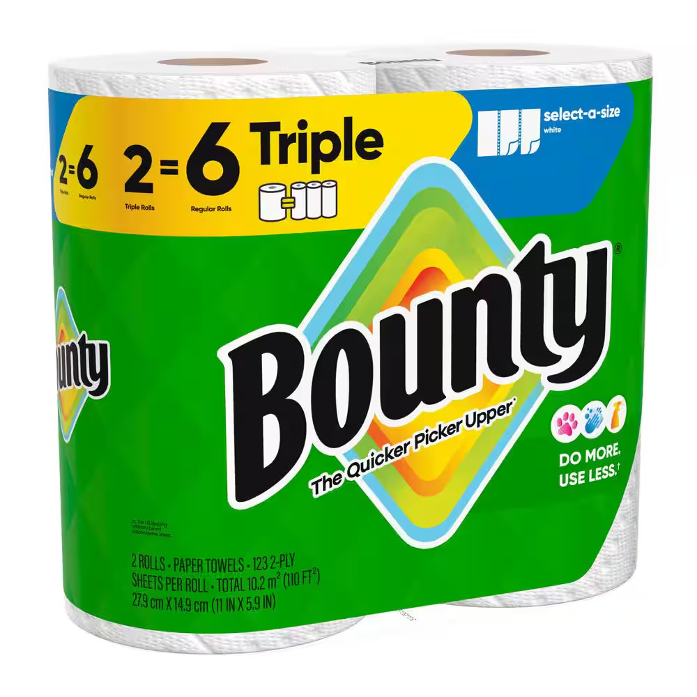 White, Select-A-Size Paper Towel Roll (2 Triple Rolls)