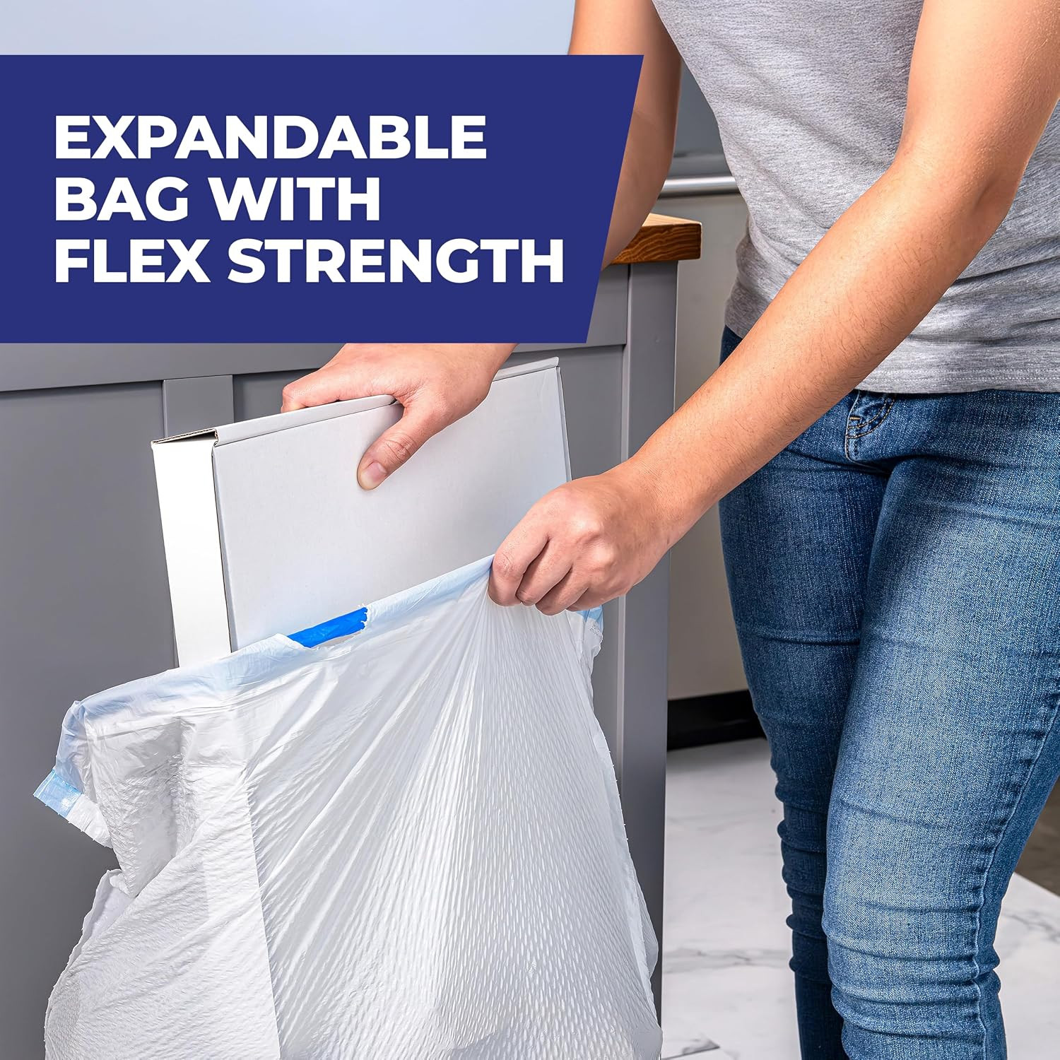 Hefty Ultra Strong 13 Gal Kitchen Trash Bags, White, Unscented, 80Ct | 13G Tall