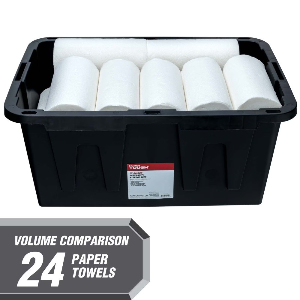 (2 pack) 27 Gallon Large Storage Bin with Snap Lid, Heavy Duty Plastic Storage