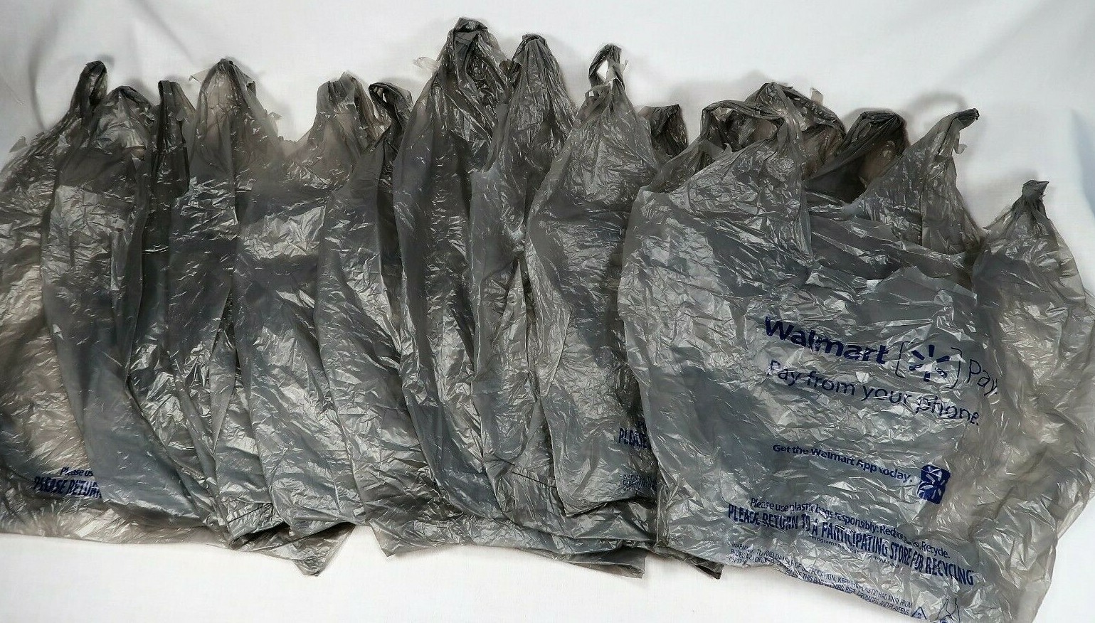Walmart Plastic Grocery Bags Single Use Clean Folded Art Crafts Trash Bag