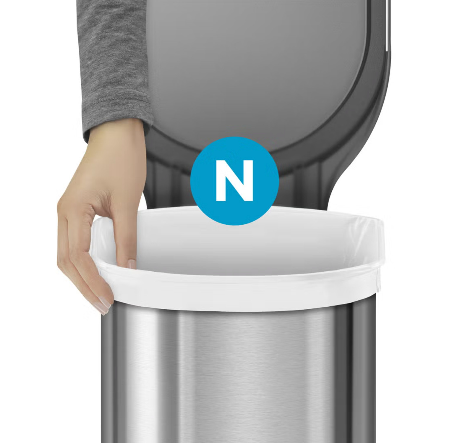 *SALES* simplehuman Slim Step Trash Can Stainless Steel, 12 gal/45 ltr (CW2044)