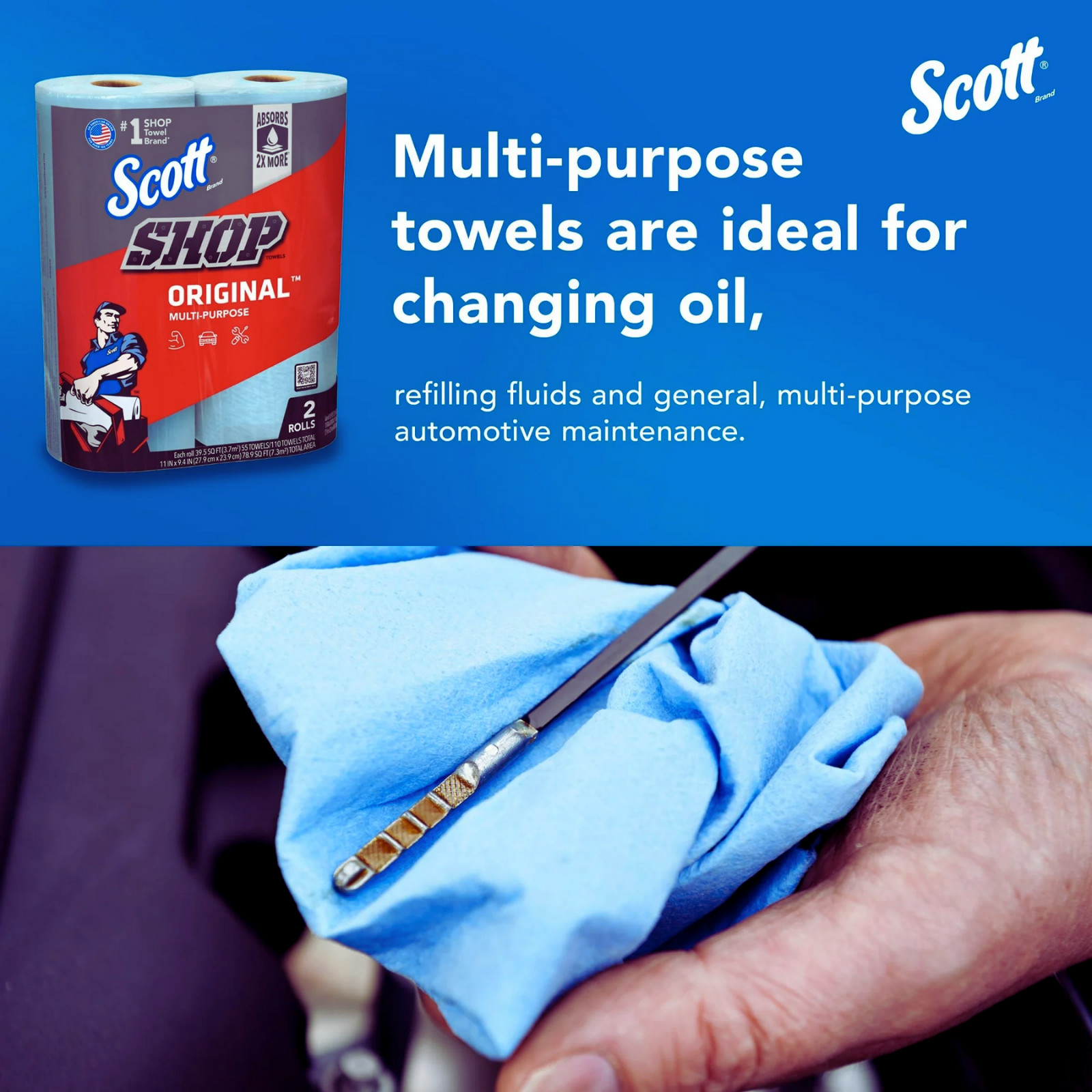 Scott Shop Towels (6 Rolls) – Original Blue Multi-Purpose Heavy Duty Paper Towel