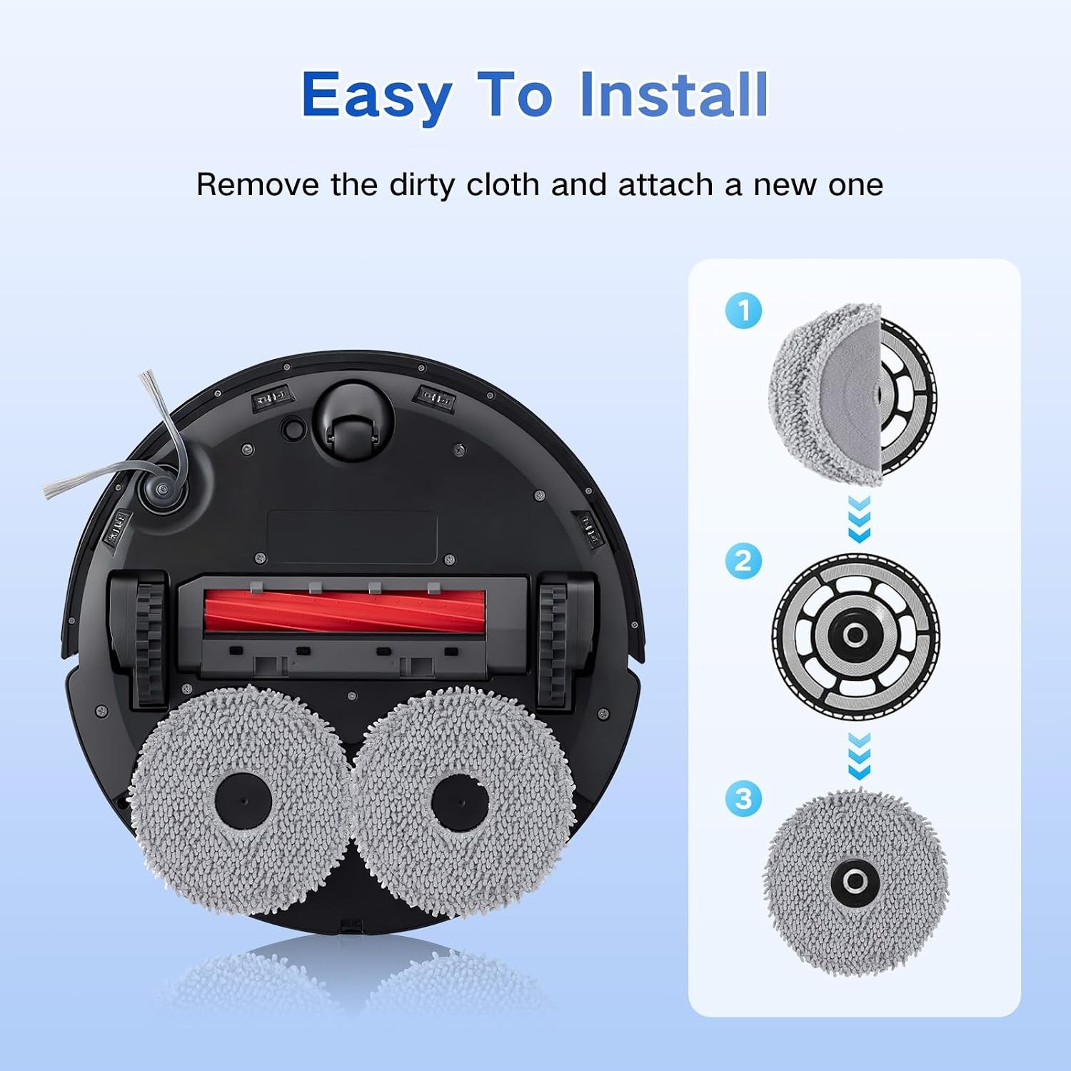 8 Pack Mop Cloths for Roborock Qrevo QV 35A 35S S5V Q Revo S Pro Master Plus