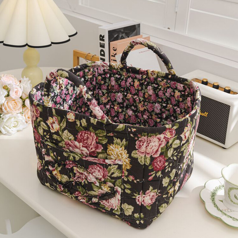 Fabric Storage Basket Rural Style Portable Clothes Miscellaneous Storage Basket
