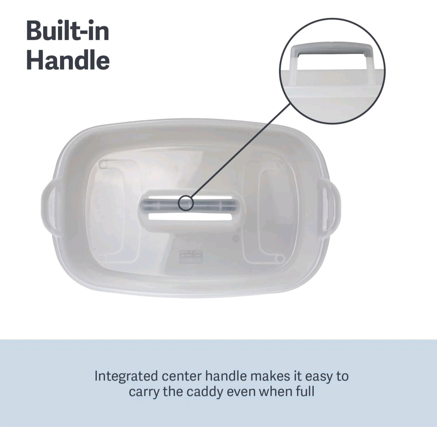 Casabella Multipurpose Cleaning Storage Caddy with Handle, 1.5-Gallon, Clear