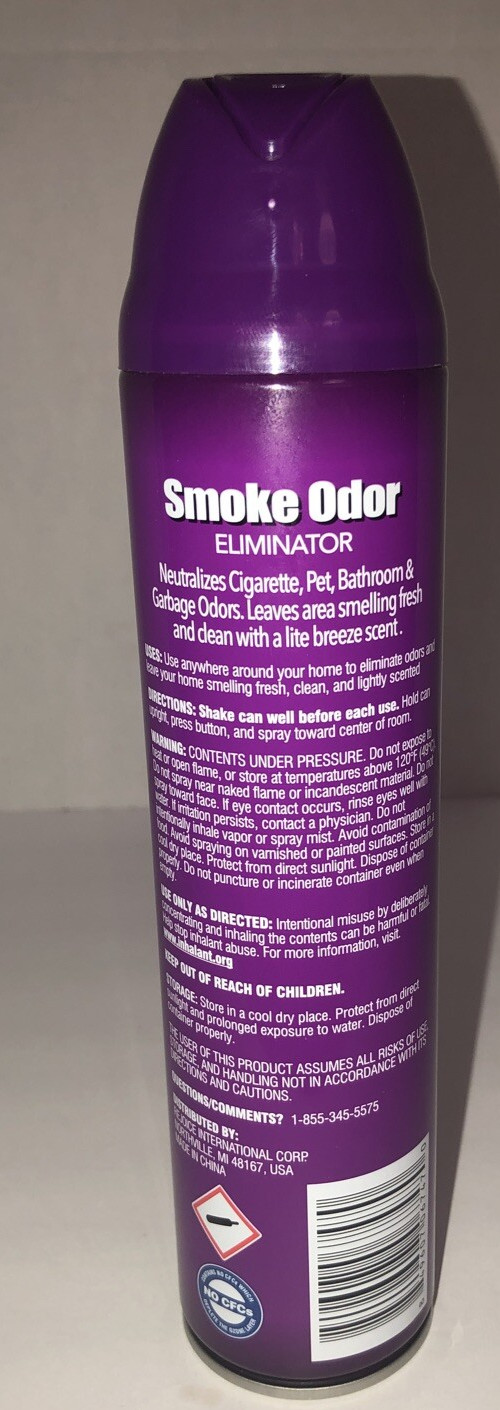 1 ea HomeBright Aerosol Air Freshener,Smoke Odor Eliminator-8.5 oz Lite Breeze