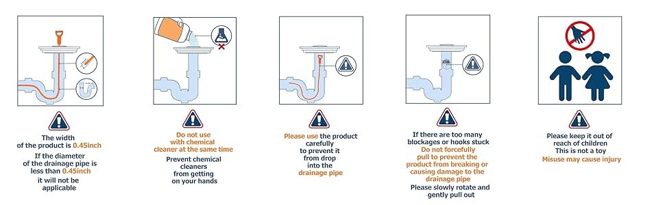 8 Pack 25inch Drain Snake Clog Remover, Drain Hair Remover, Sink Snake Drain …