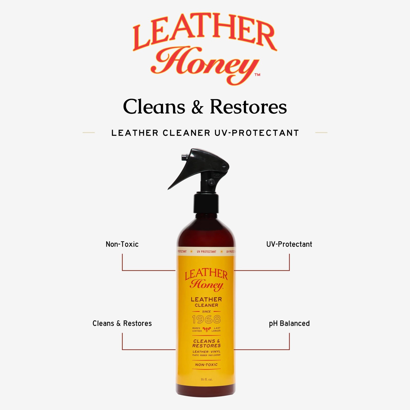 Leather Honey Leather Cleaner Spray: UV Protectant, Non-Toxic & Made in the U…
