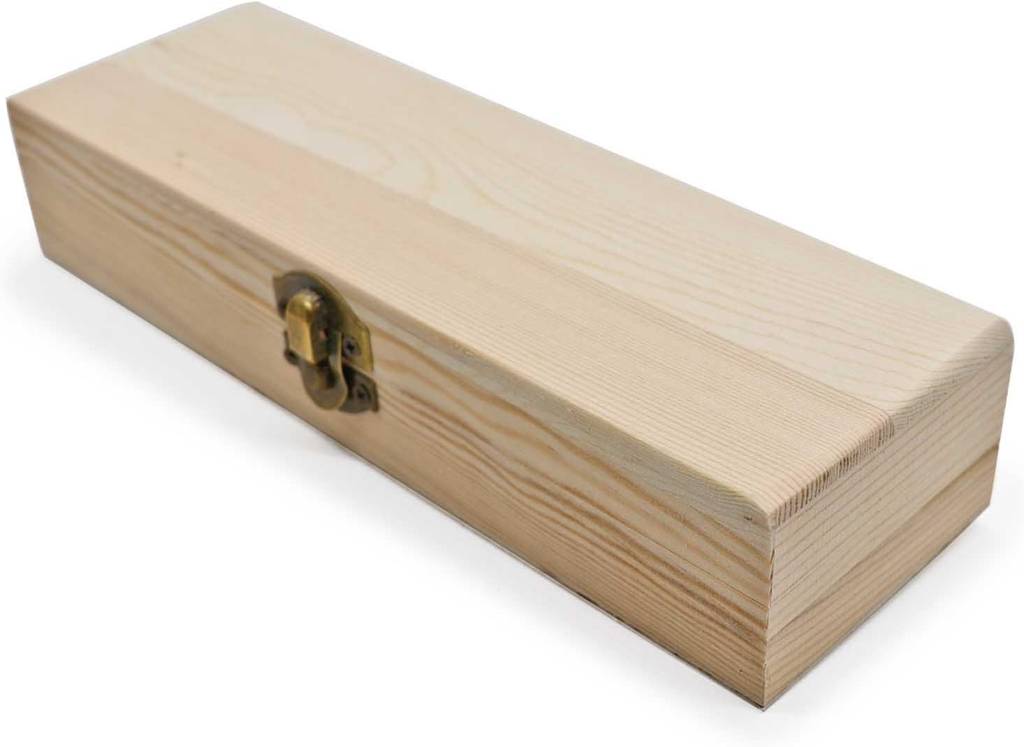 Plain Unfinished Wood Pencil Box, Unpainted Rectangle DIY Artist Tool and…