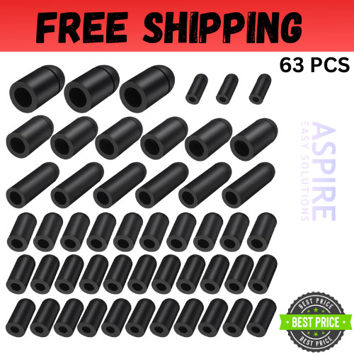 Rubber Vacuum Caps Plug Kit 63 PCS Assorted Vacuum Plugs Hose End Cap Assortment