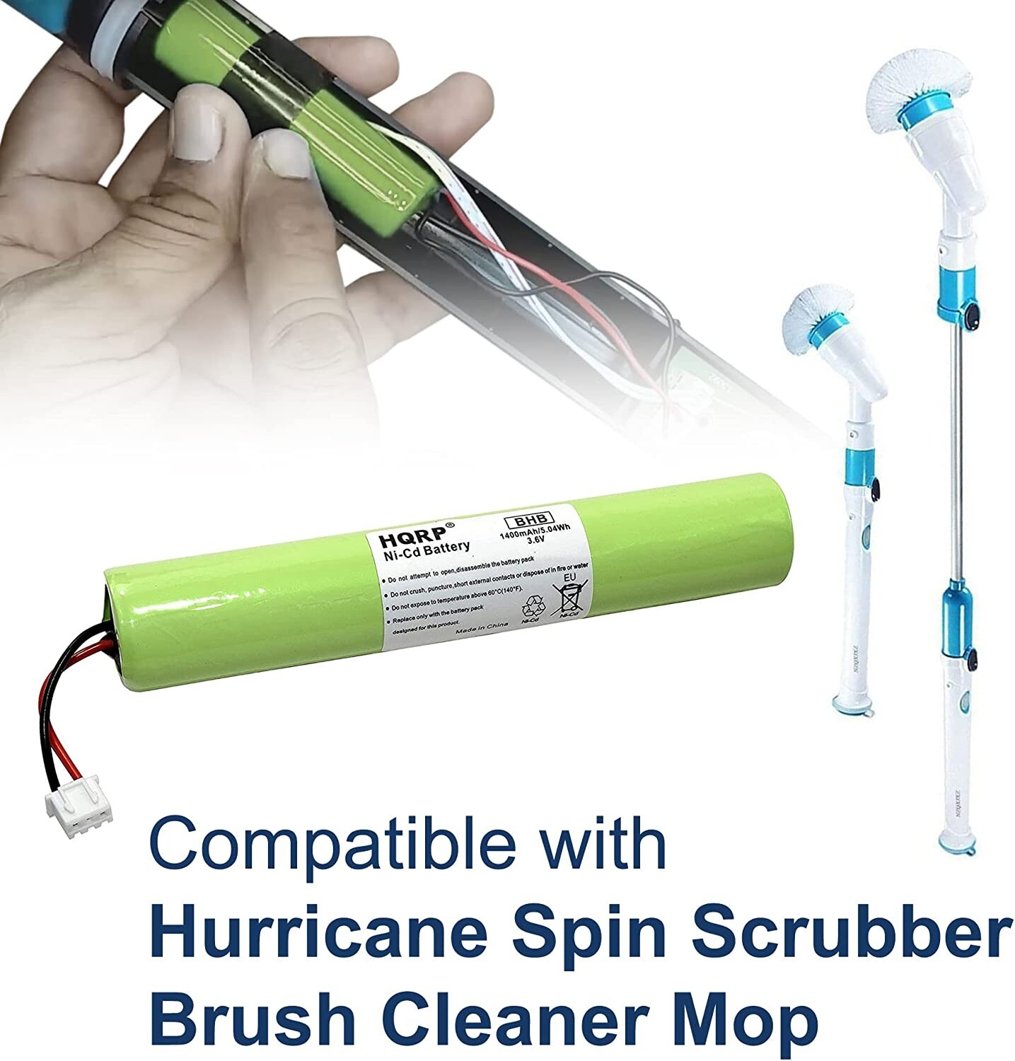 Replacement Rechargeable Battery for Hurricane Spin Scrubber Brush Cleaner Mop