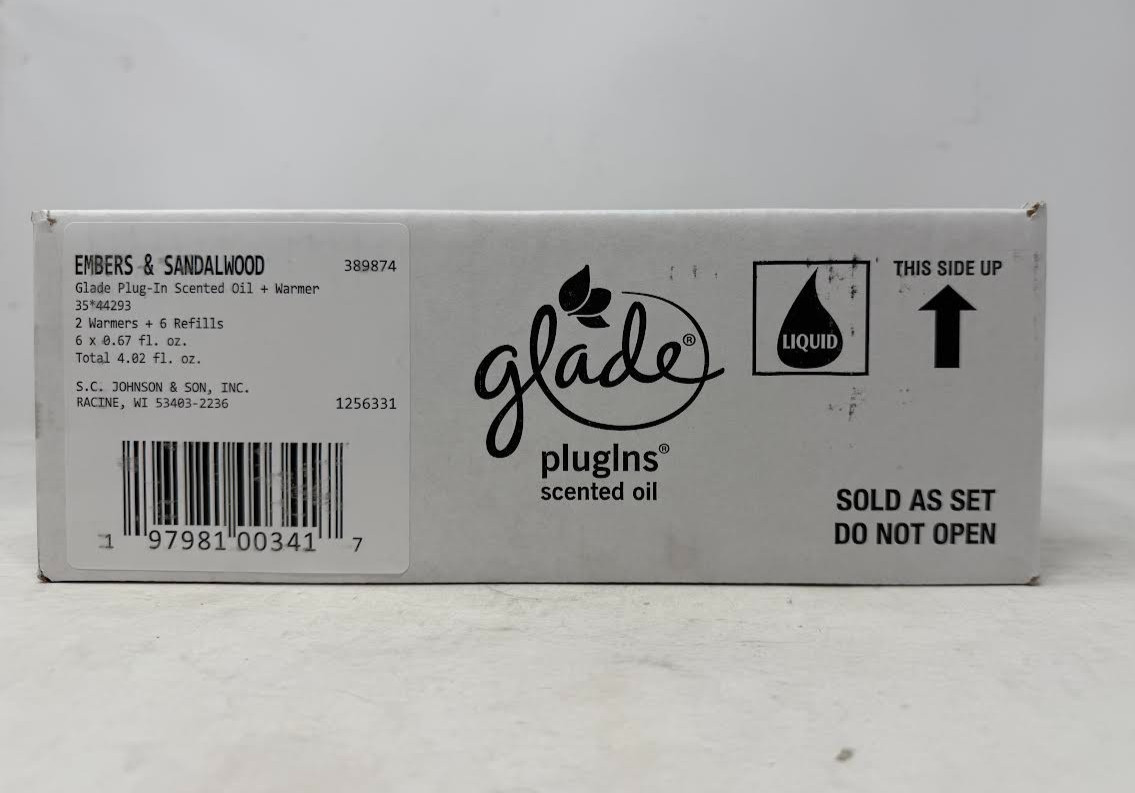 Glade PlugIns Scented Oil, Embers & Sandalwood, 2 Warmers + 6 Refills