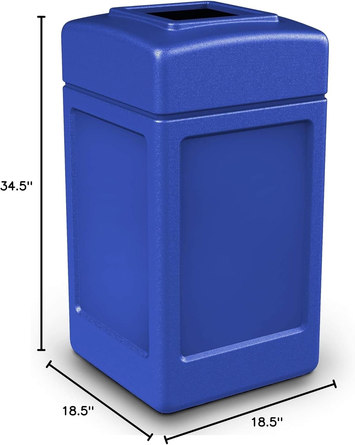 Products 732104 Square Waste Container,Blue,42 Gallon