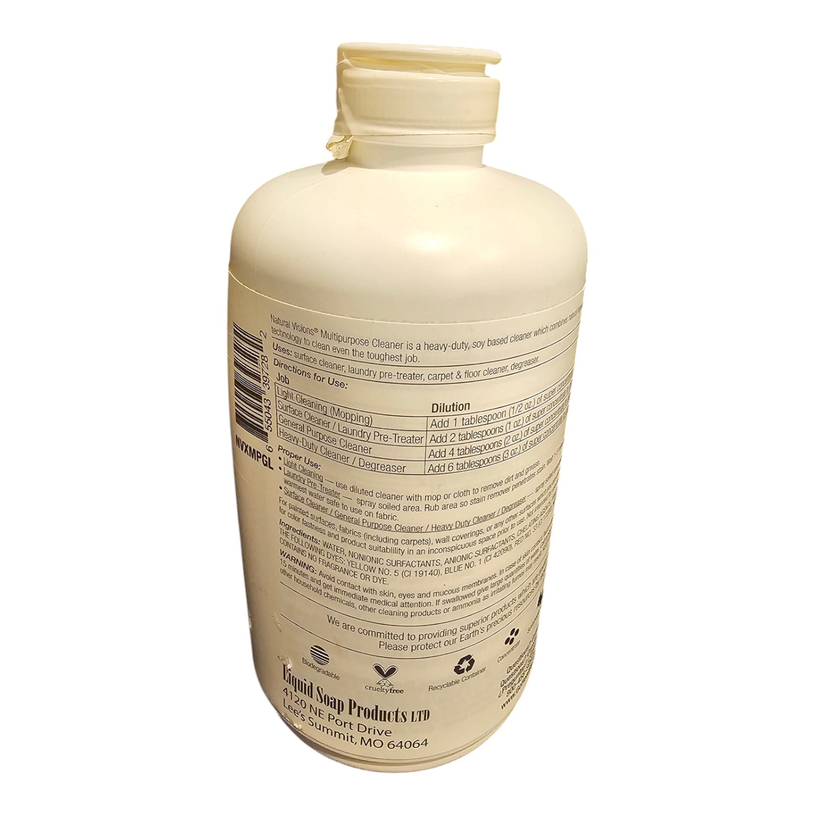 NATURAL VISIONS Multi-Purpose Cleaner Pink Grapefruit 1 Liter SUPER CONCENTRATE